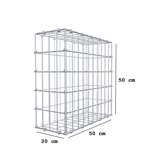 Gabion 50 cm x 50 cm x 20 cm (L x H x P), mailles 5 x 10 cm, anneau en spirale