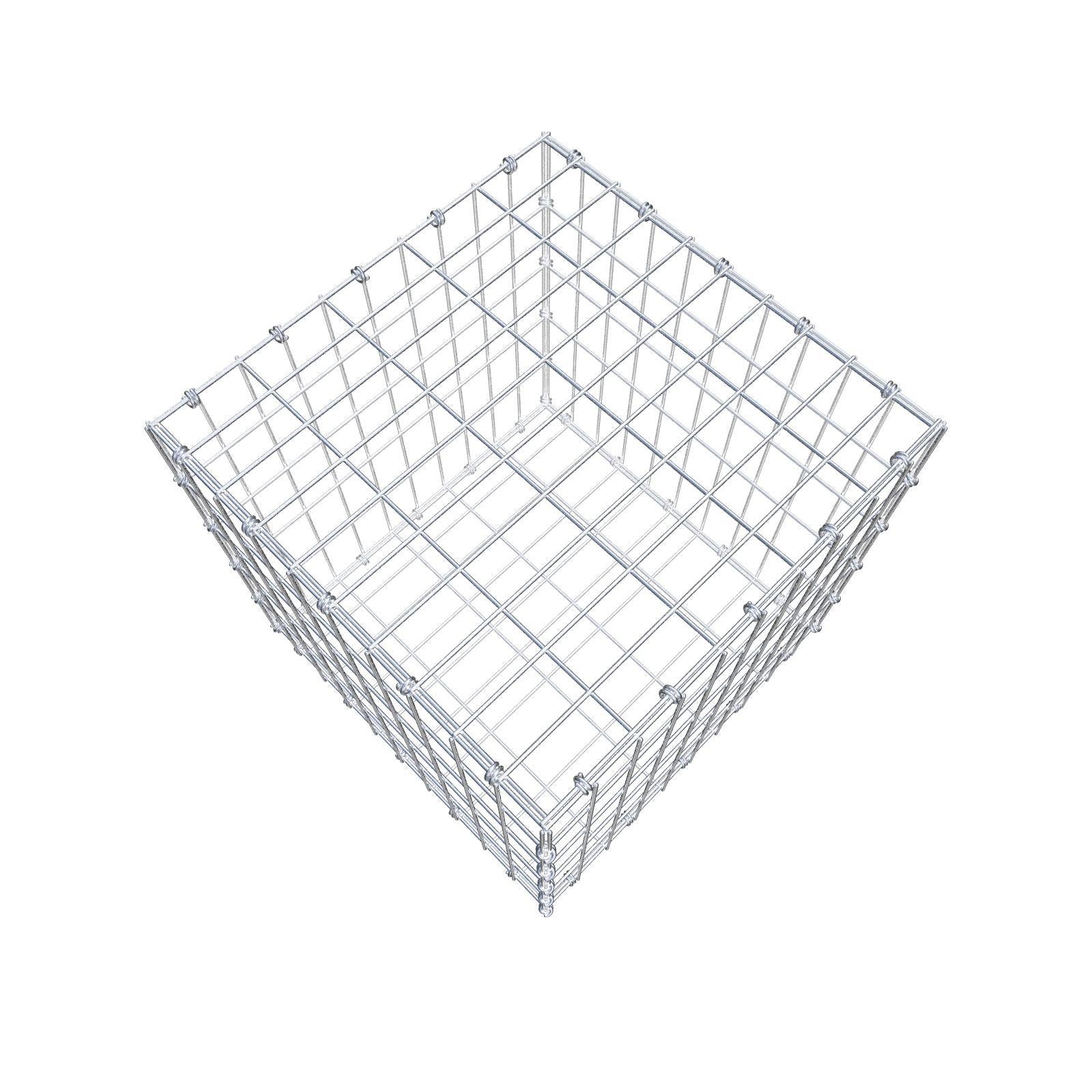 Gabion 50 cm x 50 cm x 50 cm (L x H x P), mailles 5 x 10 cm, anneau en spirale