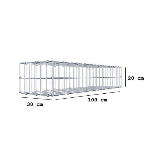 Schanskorf 100 cm x 20 cm x 30 cm (L x H x D), maaswijdte 5 x 10 cm, spiraalring