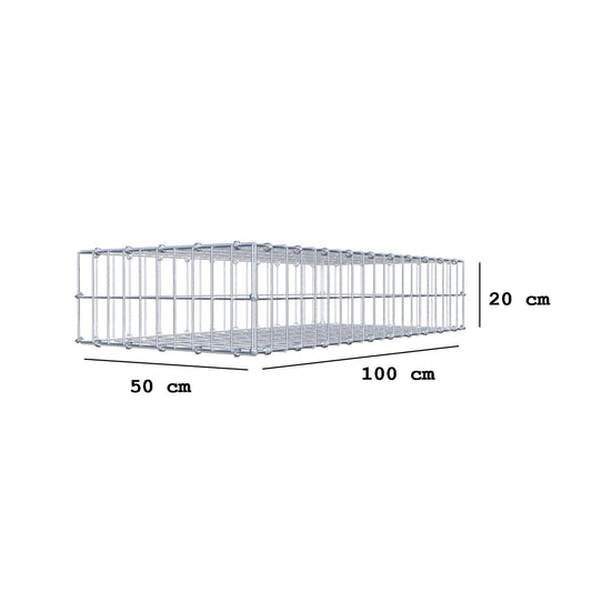 Gabbione 100 cm x 20 cm x 50 cm (L x H x P), maglia 5 x 10 cm, anello a spirale