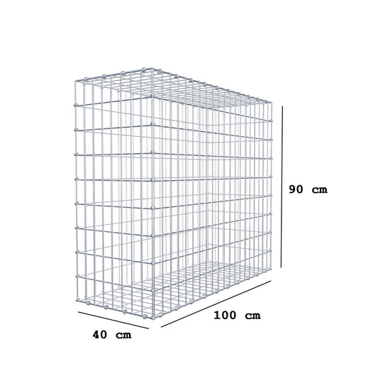 Gabion 100 cm x 90 cm x 40 cm (L x H x D), maskstorlek 5 x 10 cm, spiralring