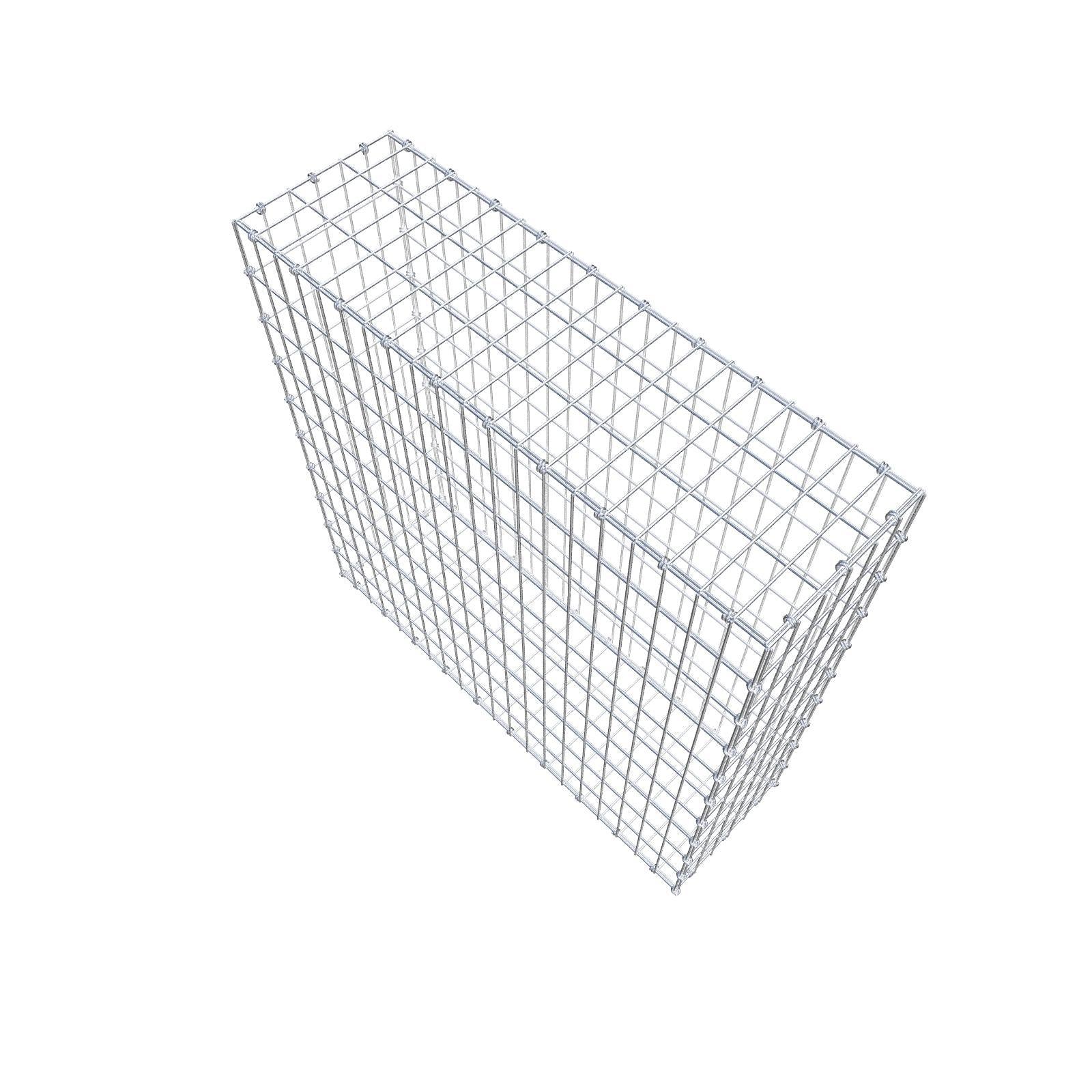 Gabion 100 cm x 100 cm x 30 cm (L x H x D), maskestørrelse 5 x 10 cm, spiralring