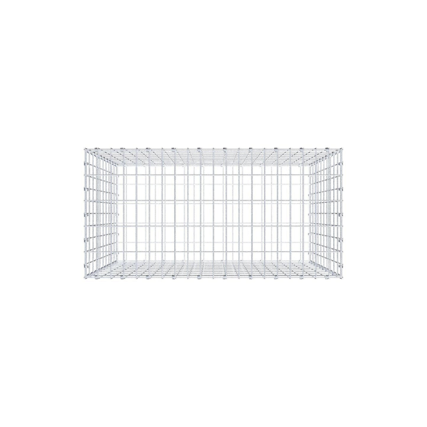 Gabione 100 cm x 100 cm x 50 cm (L x H x T), Maschenweite 5 x 10 cm, Spiralring