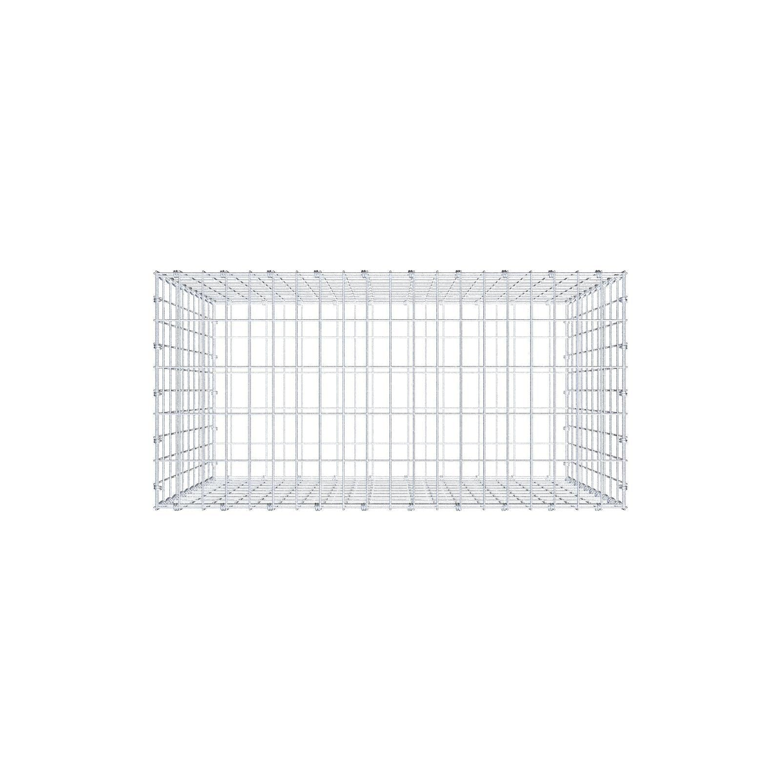 Gabbione 100 cm x 100 cm x 50 cm (L x H x P), maglia 5 x 10 cm, anello a spirale