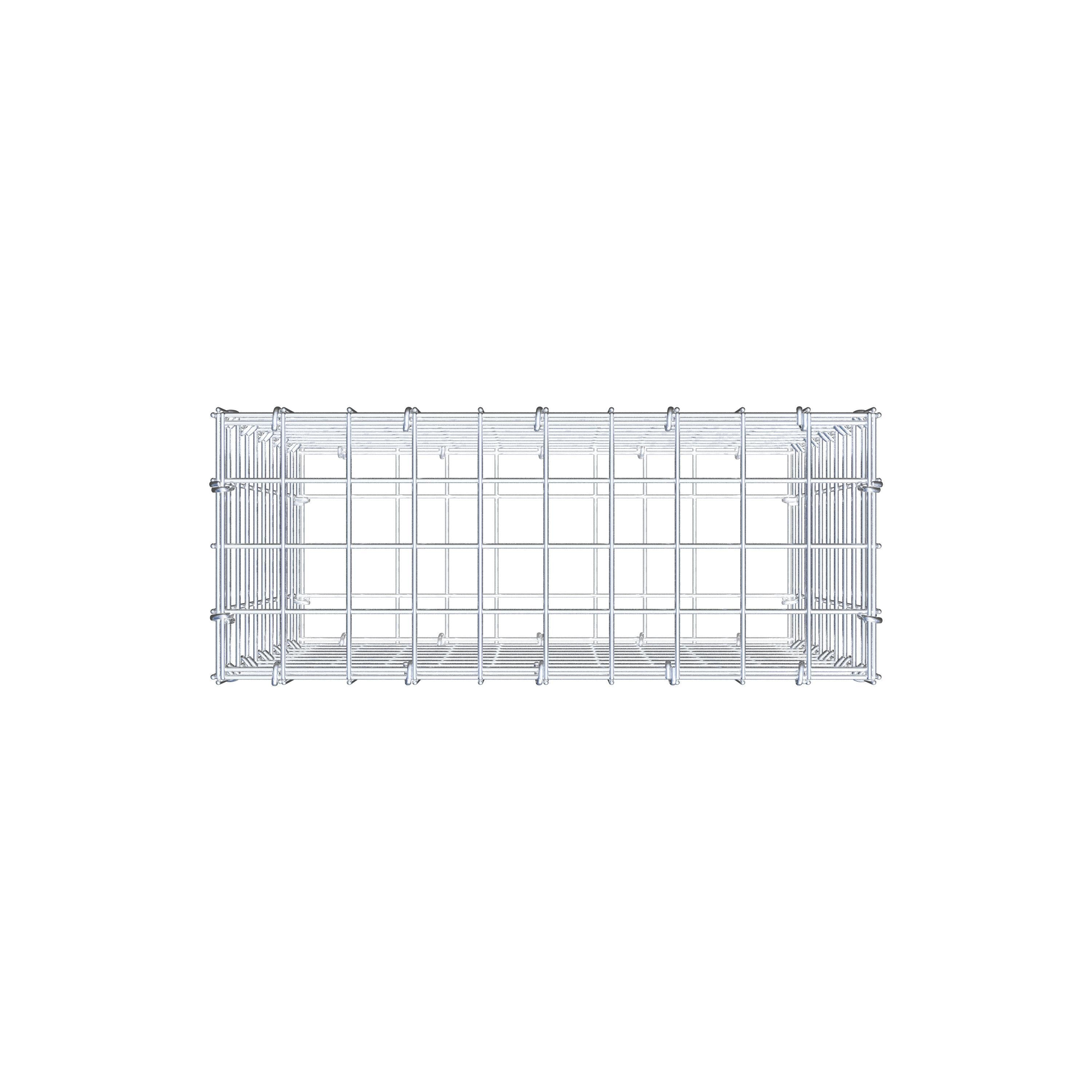 Gabbione 50 cm x 50 cm x 20 cm (L x H x P), maglia 5 cm x 5 cm, anello a C