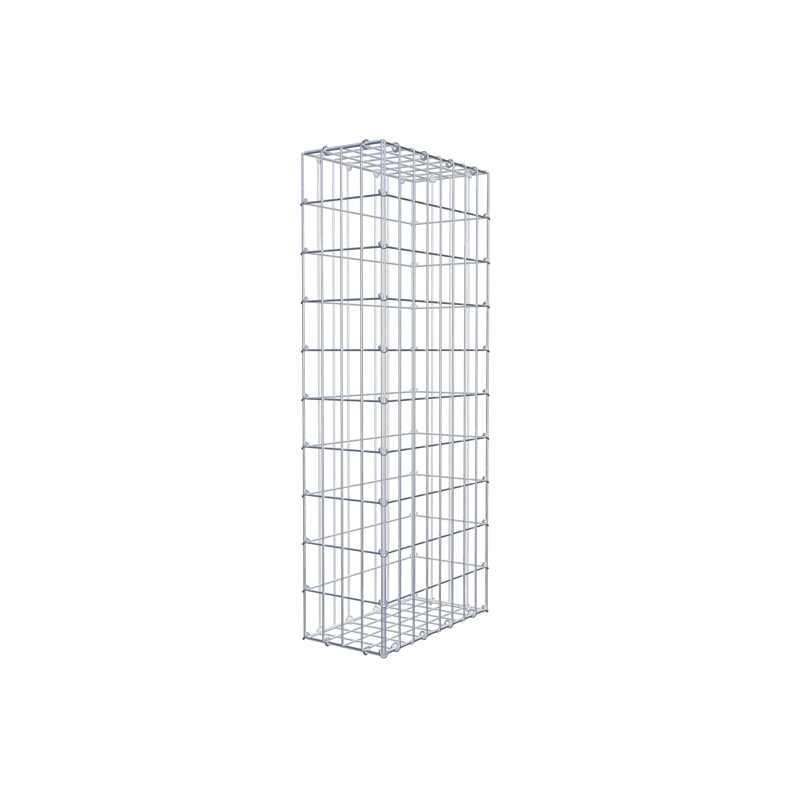 Gabion 100 cm x 40 cm x 20 cm (L x H x P), mailles 5 cm x 10 cm, anneau en C