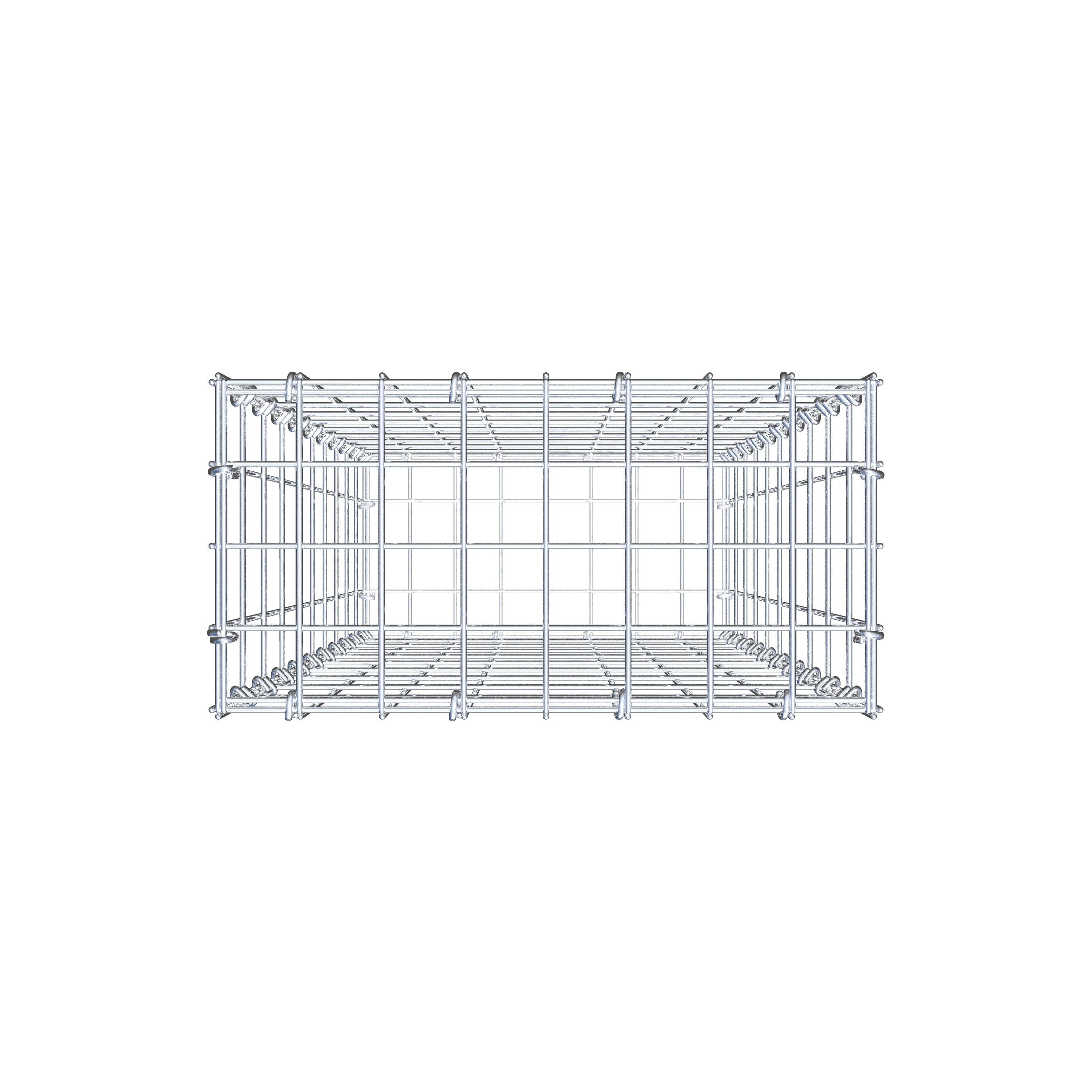 Gavión 100 cm x 40 cm x 20 cm (L x A x P), luz de malla 5 cm x 10 cm, anillo en C