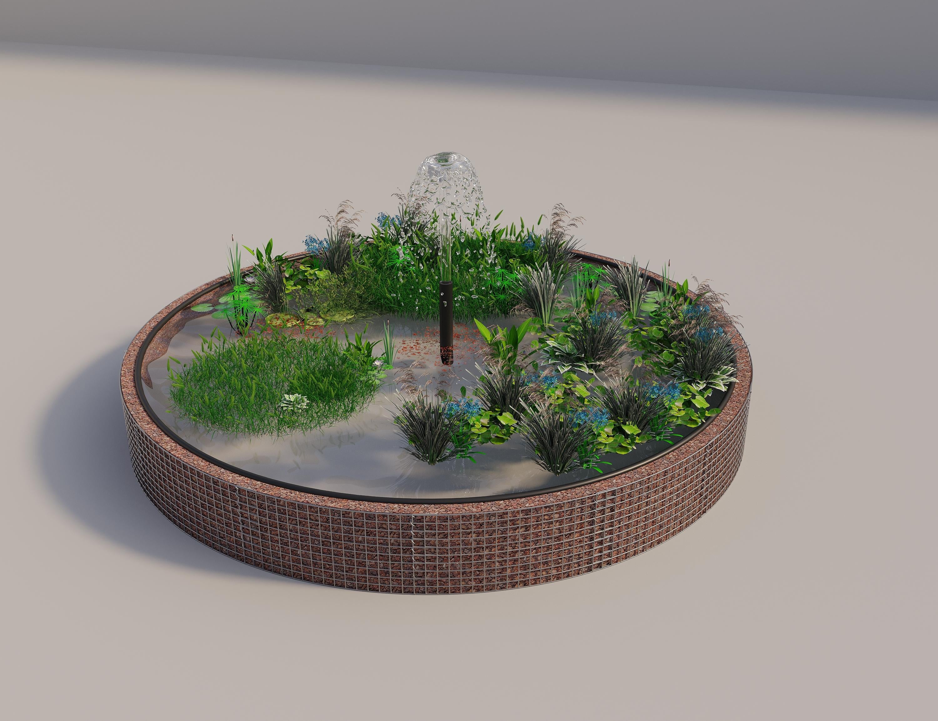 Gabion raised pond round, outer diameter 412 cm, height 50 cm, mesh size 5 x 5 cm, wall thickness 15 cm