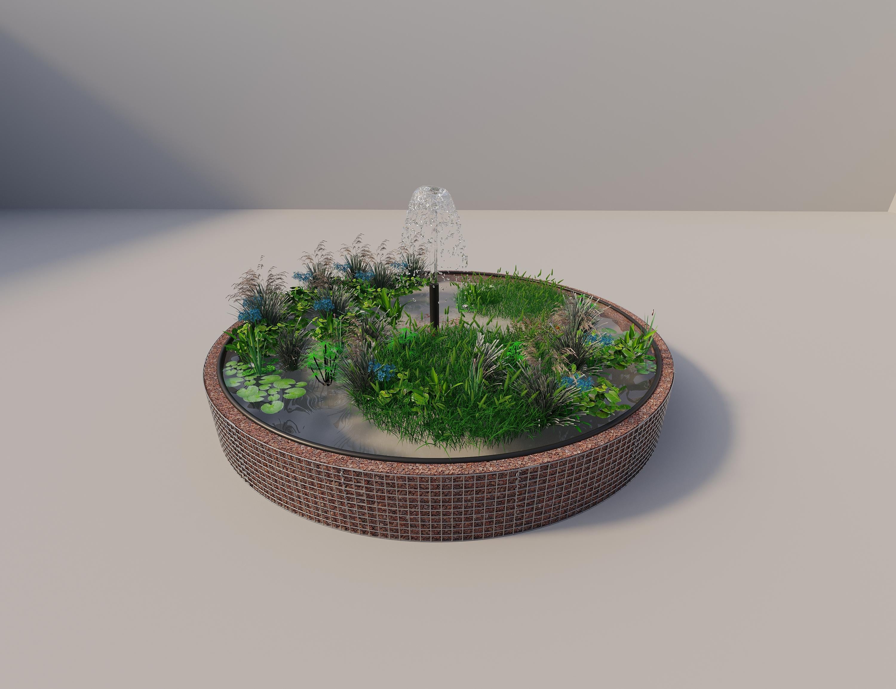 Gabion raised pond round, outer diameter 412 cm, height 50 cm, mesh size 5 x 5 cm, wall thickness 15 cm