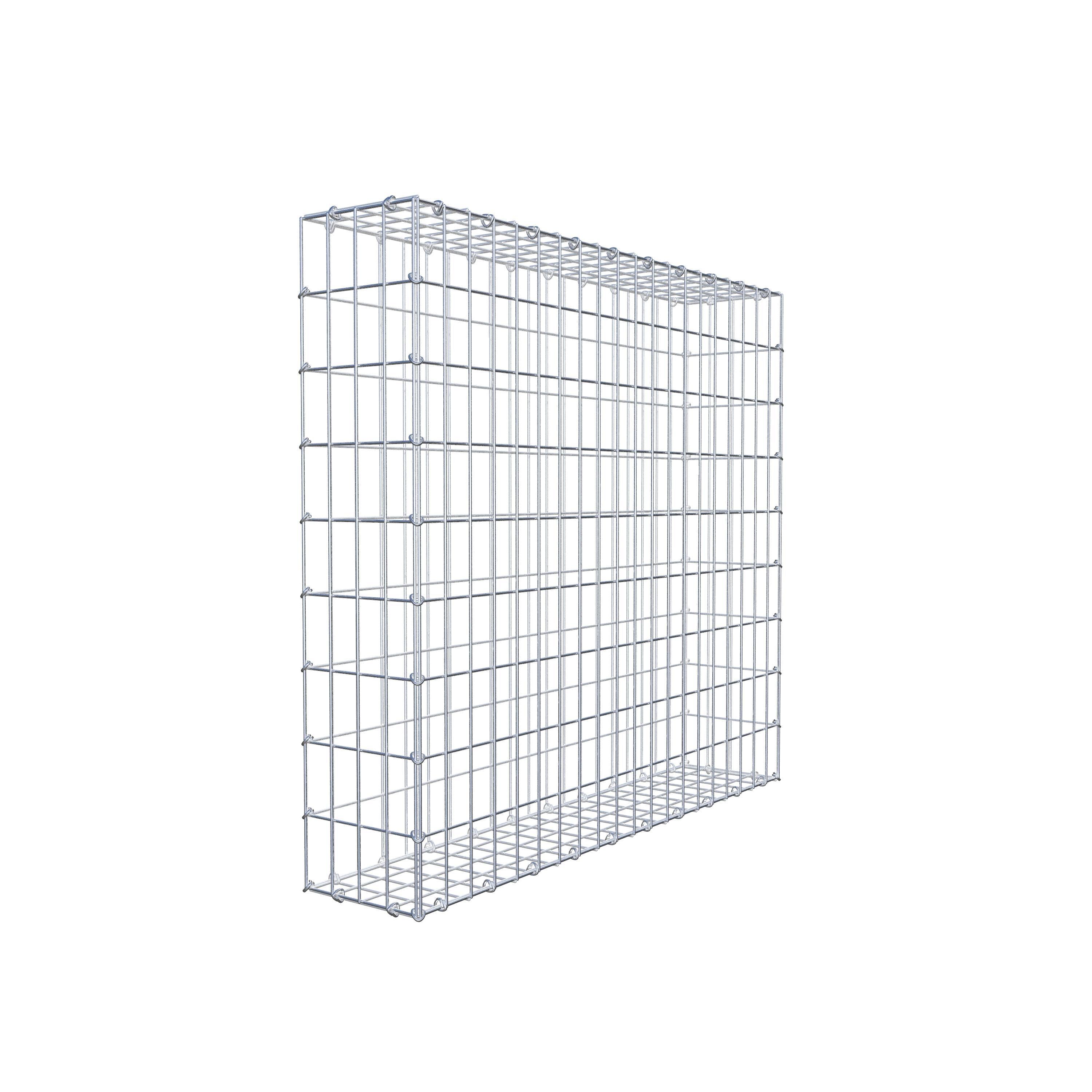 Gabion 100 cm x 90 cm x 20 cm (L x H x P), mailles 5 cm x 10 cm, anneau en C