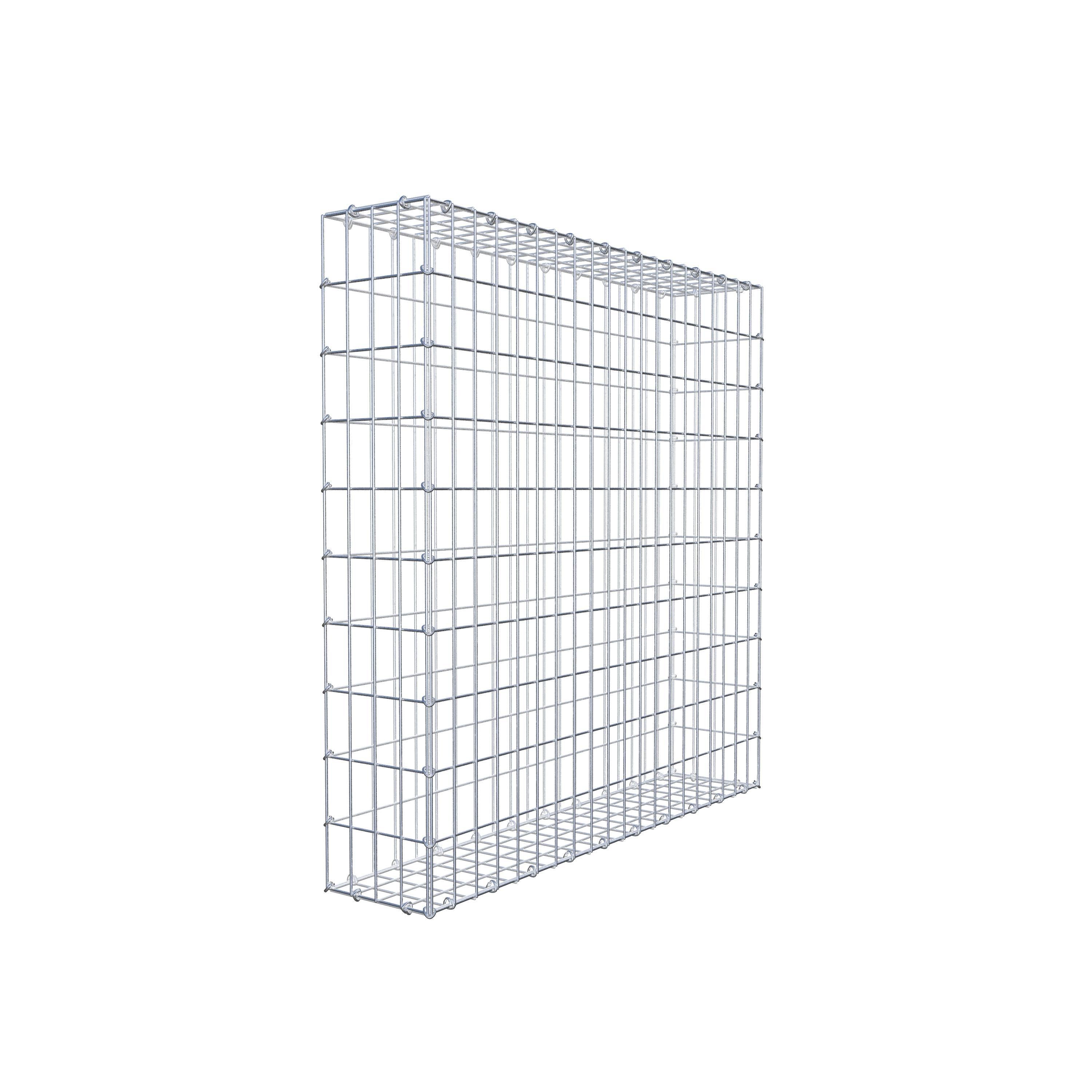 Gabion 100 cm x 100 cm x 20 cm (L x H x P), mailles 5 cm x 10 cm, anneau en C