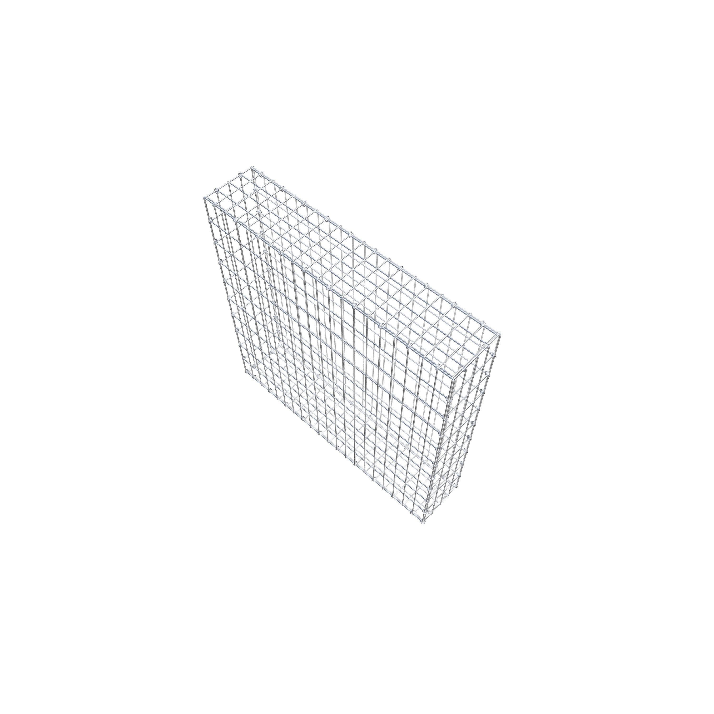 Gabion 100 cm x 100 cm x 20 cm (L x H x P), mailles 5 cm x 10 cm, anneau en C
