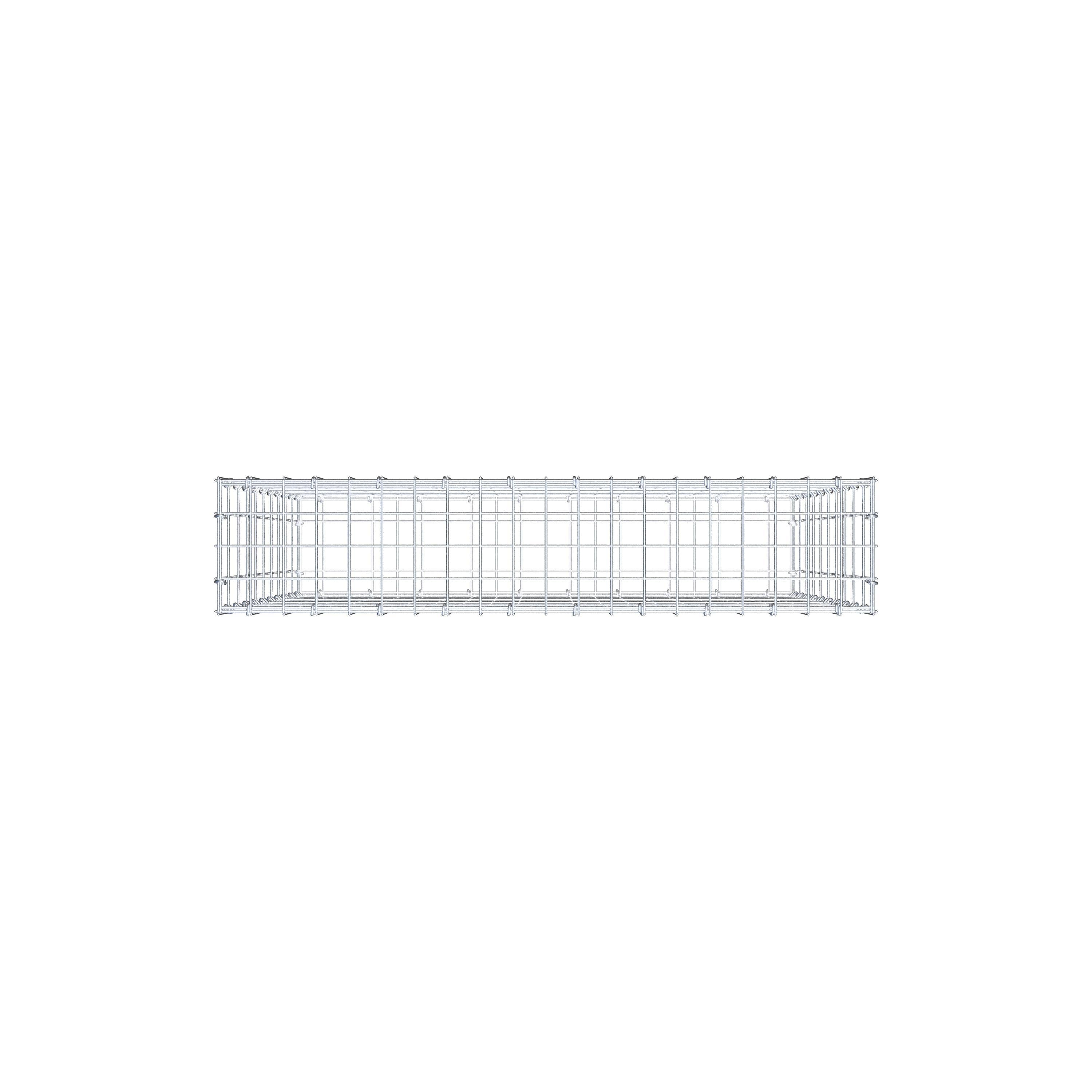 Gabion 100 cm x 100 cm x 20 cm (L x H x P), mailles 5 cm x 10 cm, anneau en C