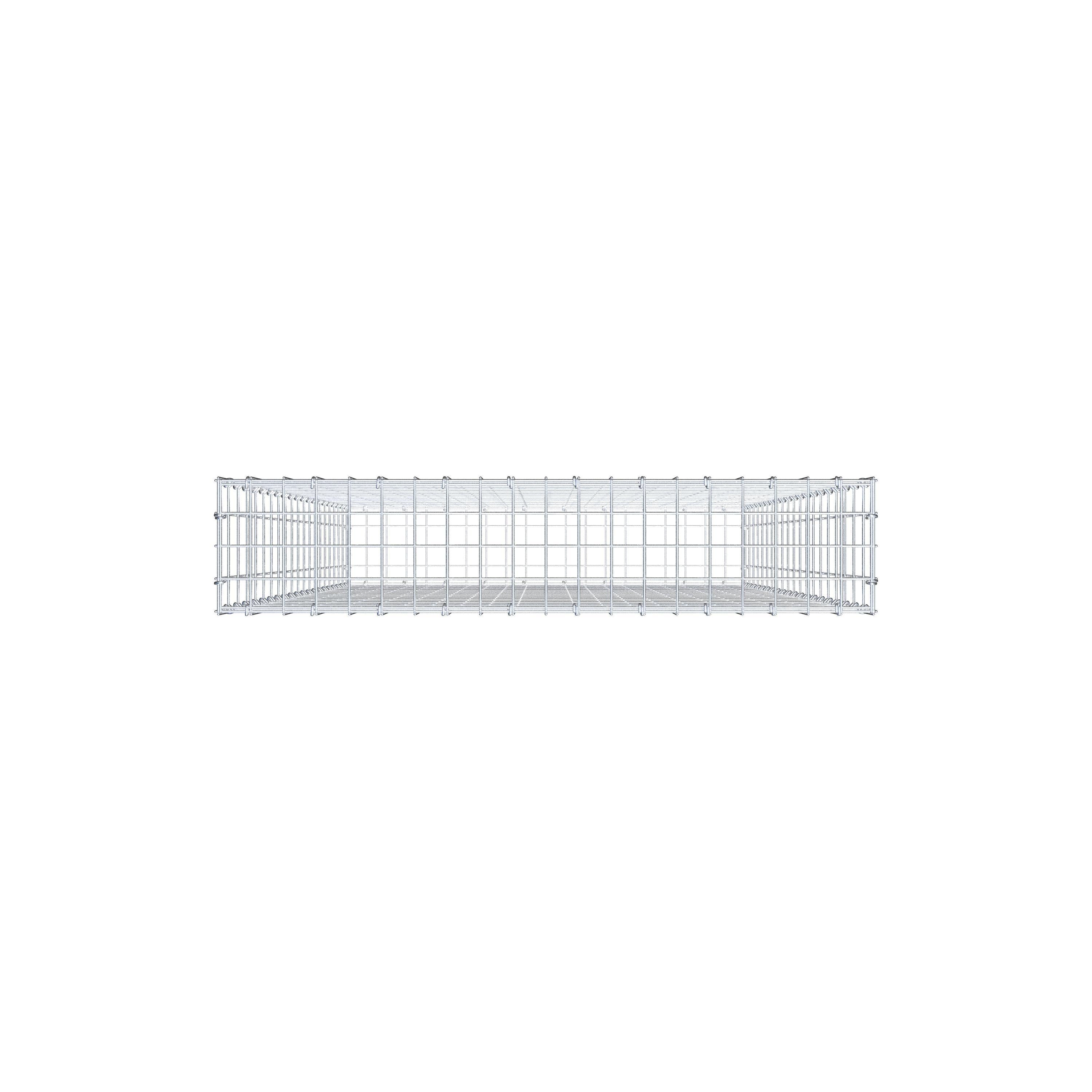 Gabion 200 cm x 100 cm x 20 cm (L x H x P), mailles 5 cm x 10 cm, anneau en C