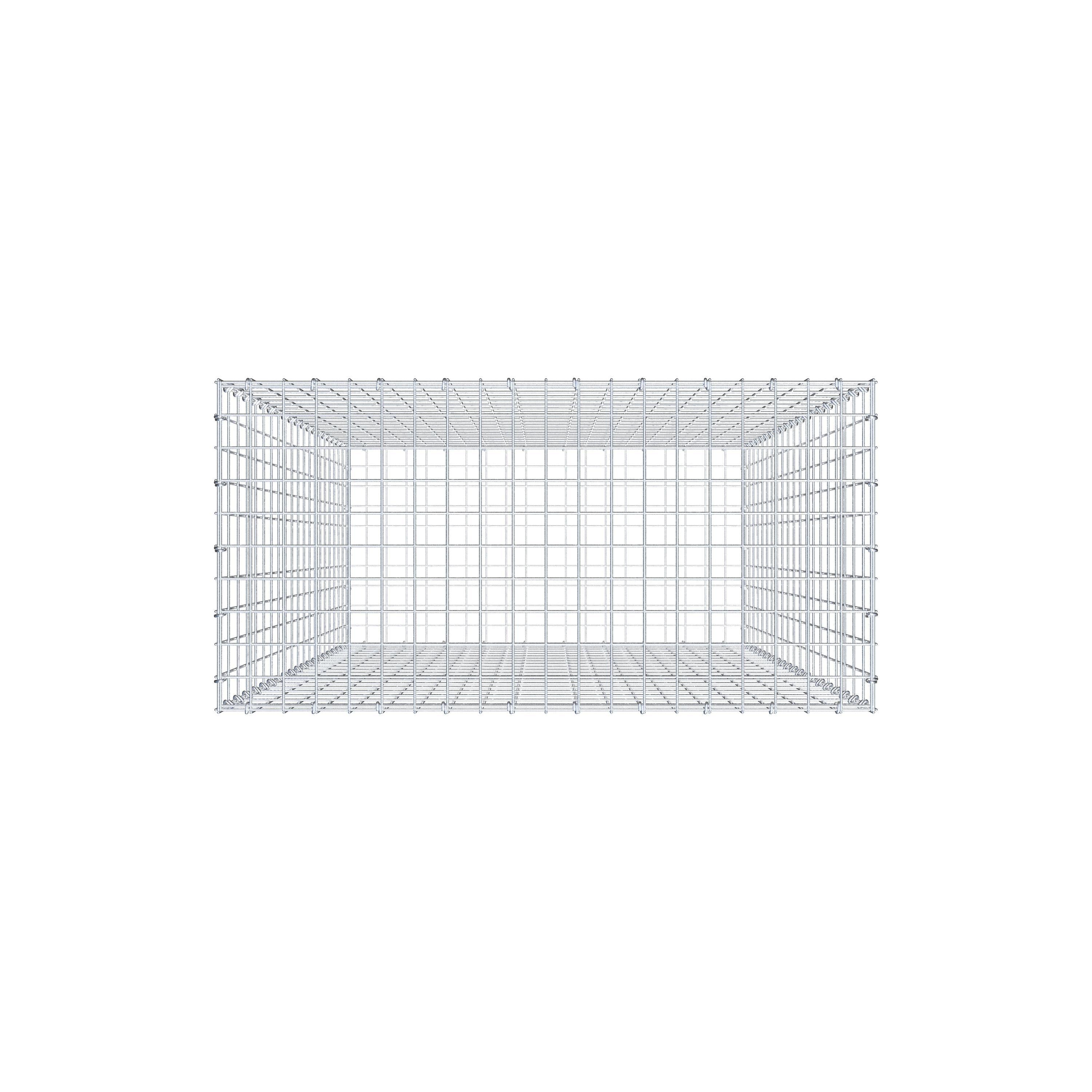 Gabion 200 cm x 100 cm x 50 cm (L x H x P), mailles 5 cm x 10 cm, anneau en C