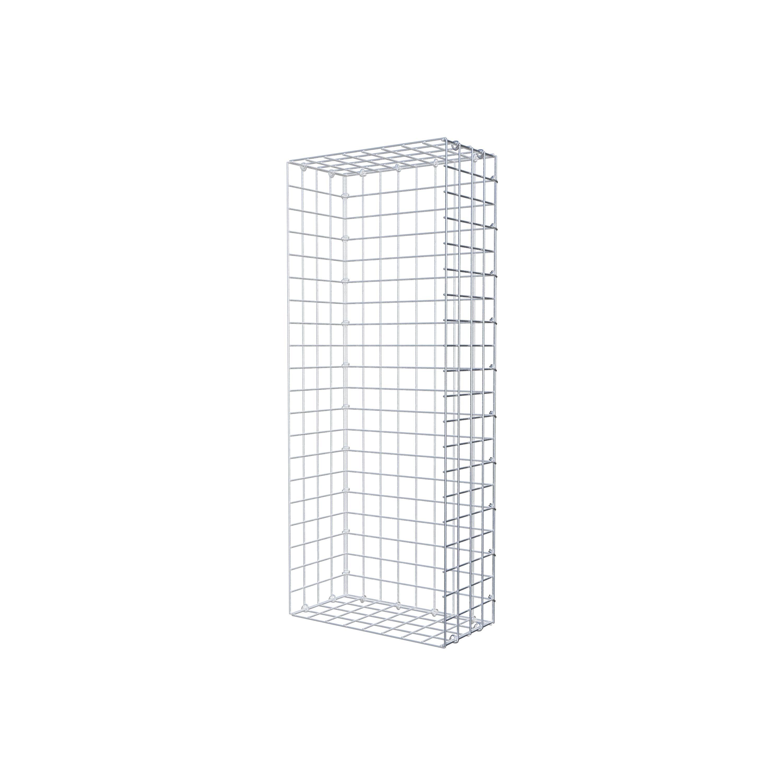 Typ 2 påbyggnadsgabion 100 cm x 20 cm x 40 cm (L x H x D), maskstorlek 5 cm x 5 cm, C-ring