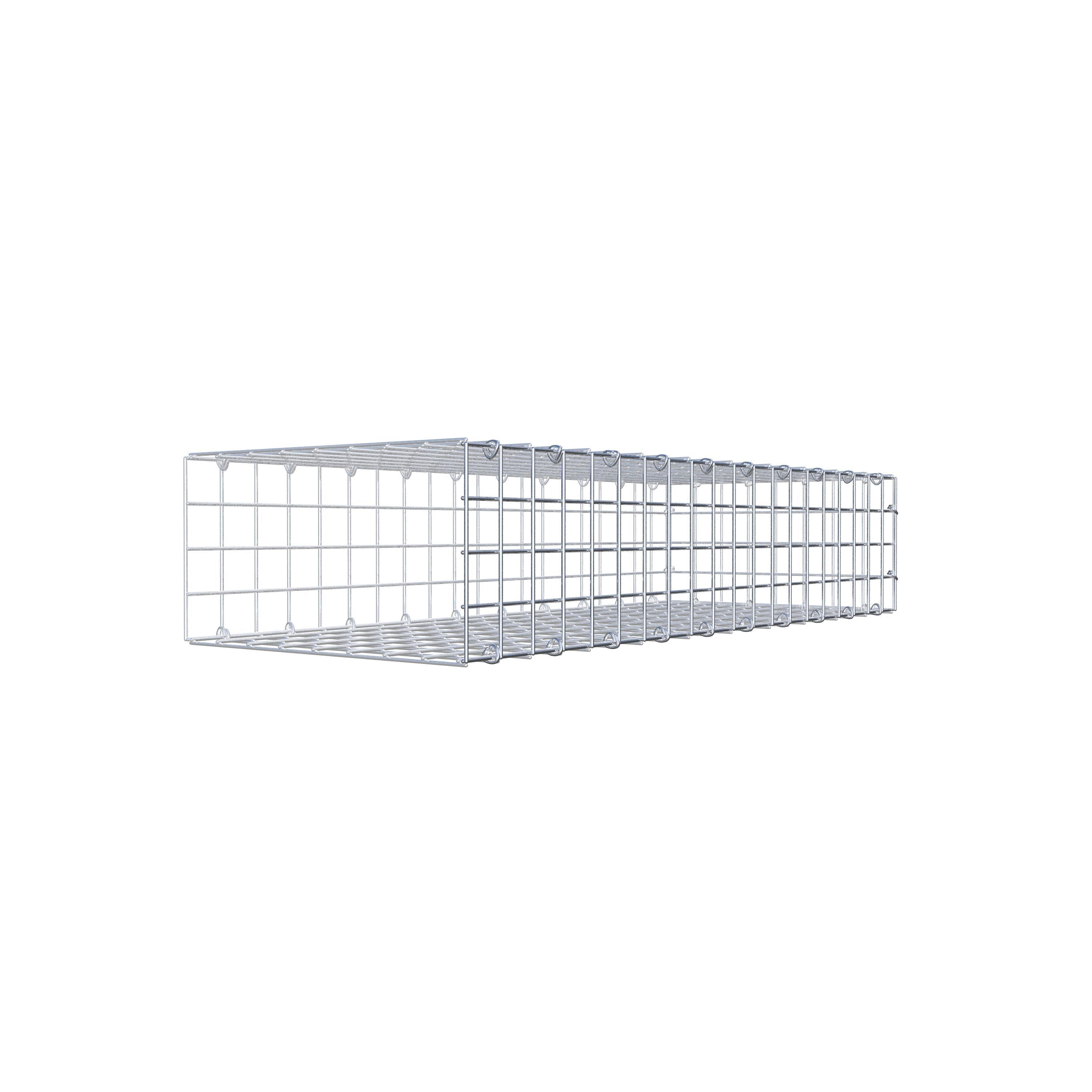Typ 2 påbyggnadsgabion 100 cm x 20 cm x 40 cm (L x H x D), maskstorlek 5 cm x 5 cm, C-ring