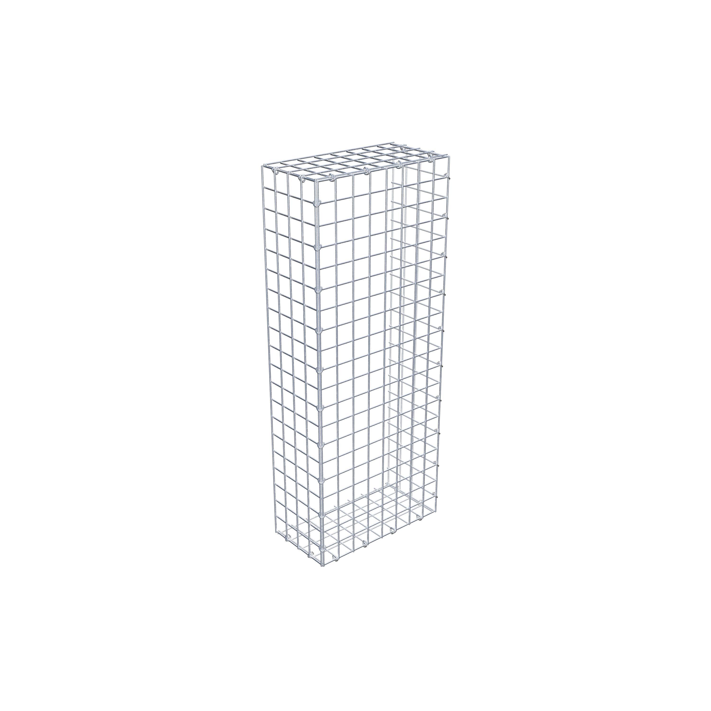 Typ 2 påbyggnadsgabion 100 cm x 20 cm x 40 cm (L x H x D), maskstorlek 5 cm x 5 cm, C-ring