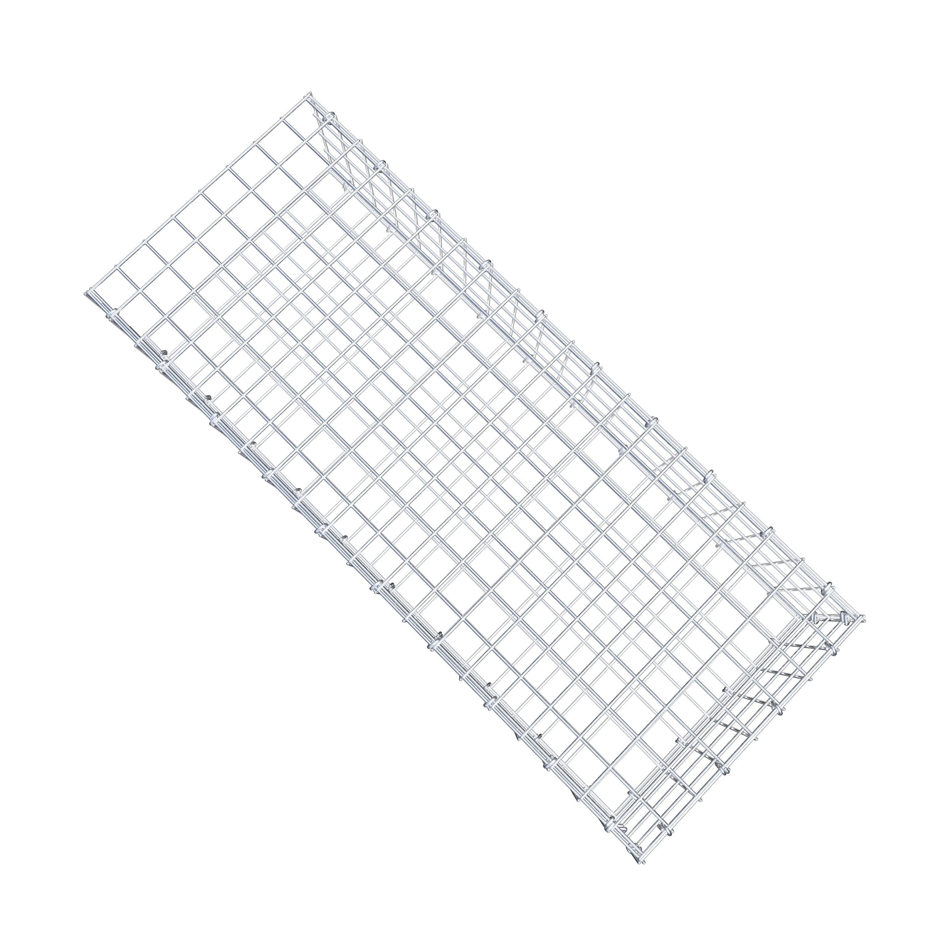 Typ 2 påbyggnadsgabion 100 cm x 20 cm x 40 cm (L x H x D), maskstorlek 5 cm x 5 cm, C-ring