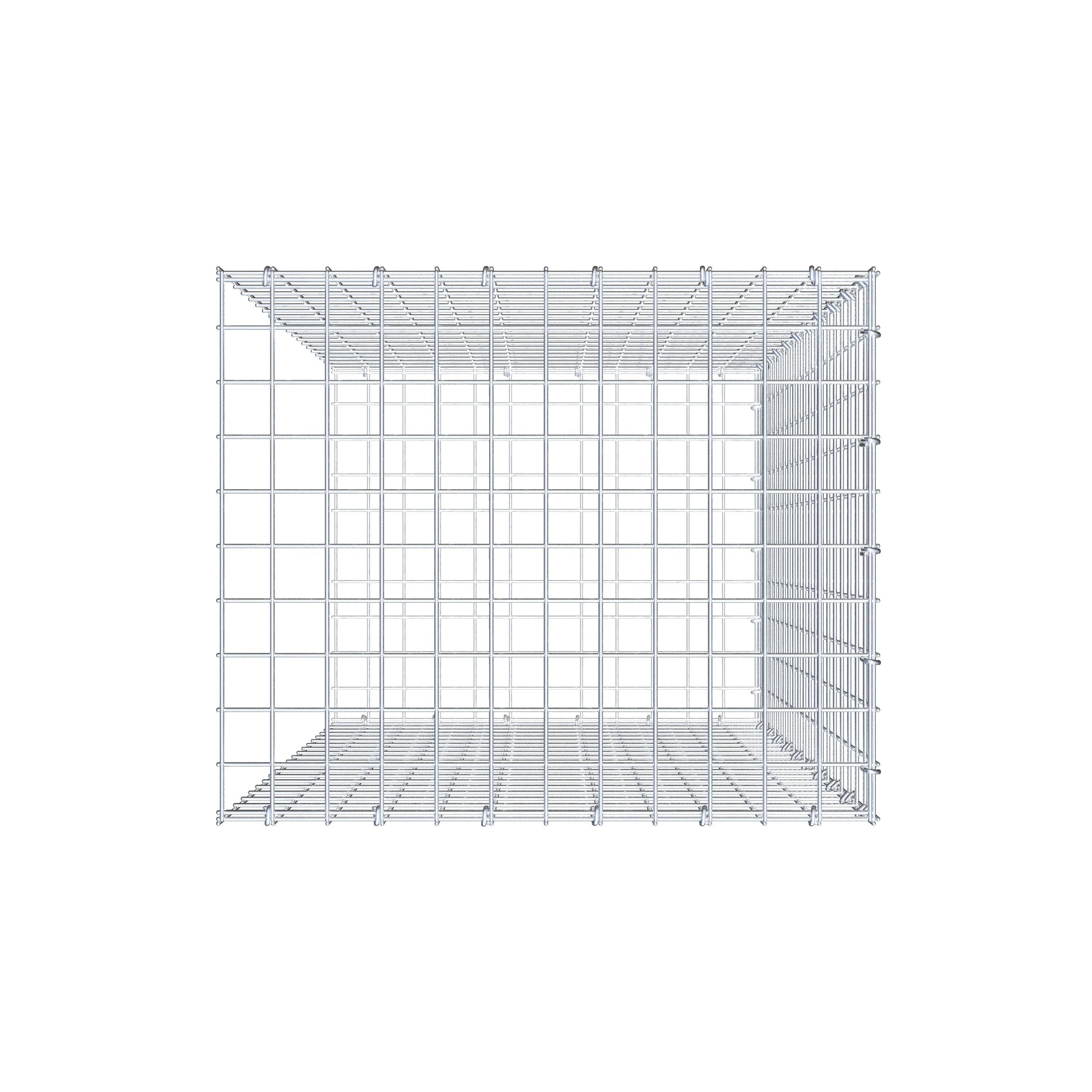 Mounted gabion type 2 100 cm x 60 cm x 50 cm (L x H x D), mesh size 5 cm x 5 cm, C-ring