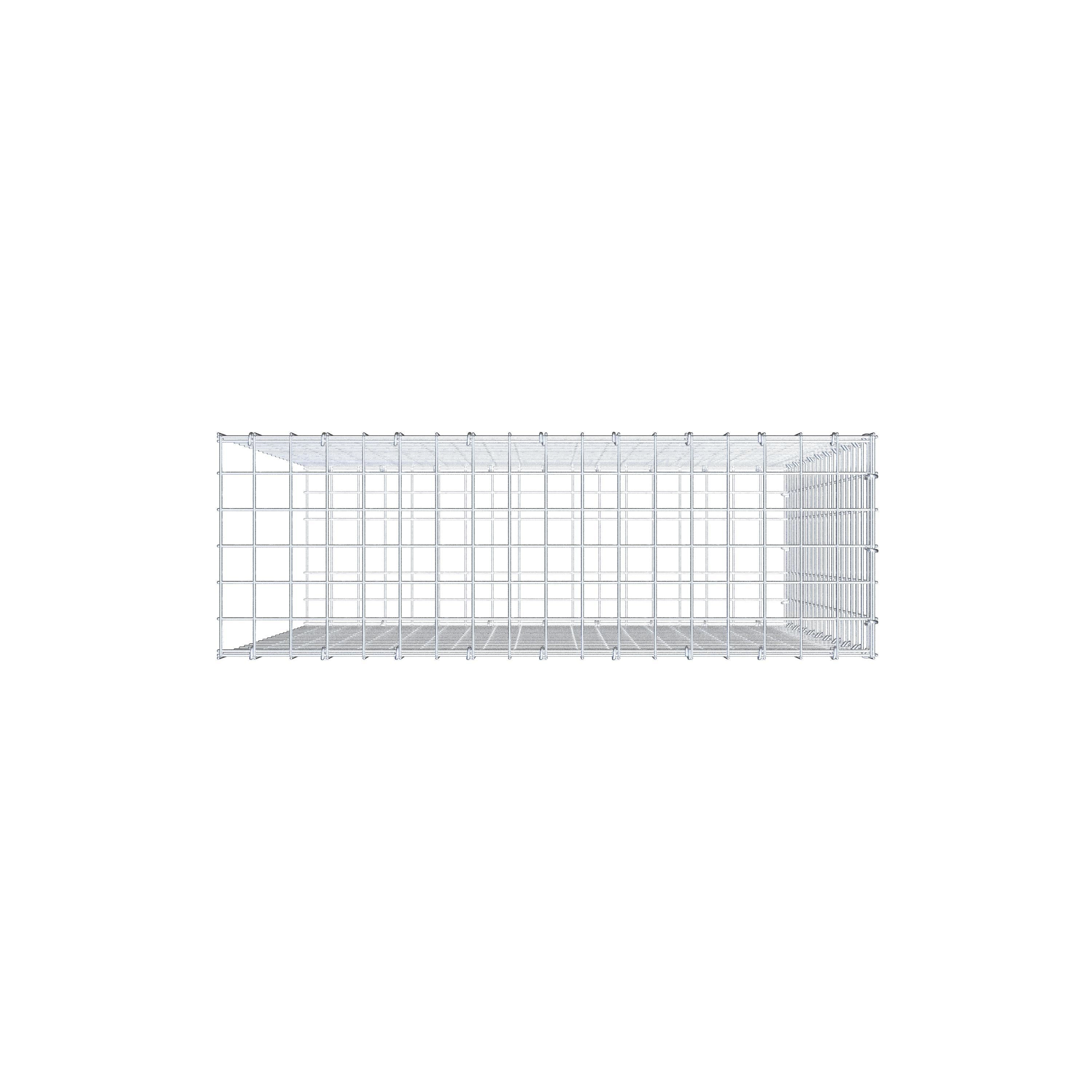 Monterad gabion typ 2 100 cm x 90 cm x 30 cm (L x H x D), maskstorlek 5 cm x 5 cm, C-ring