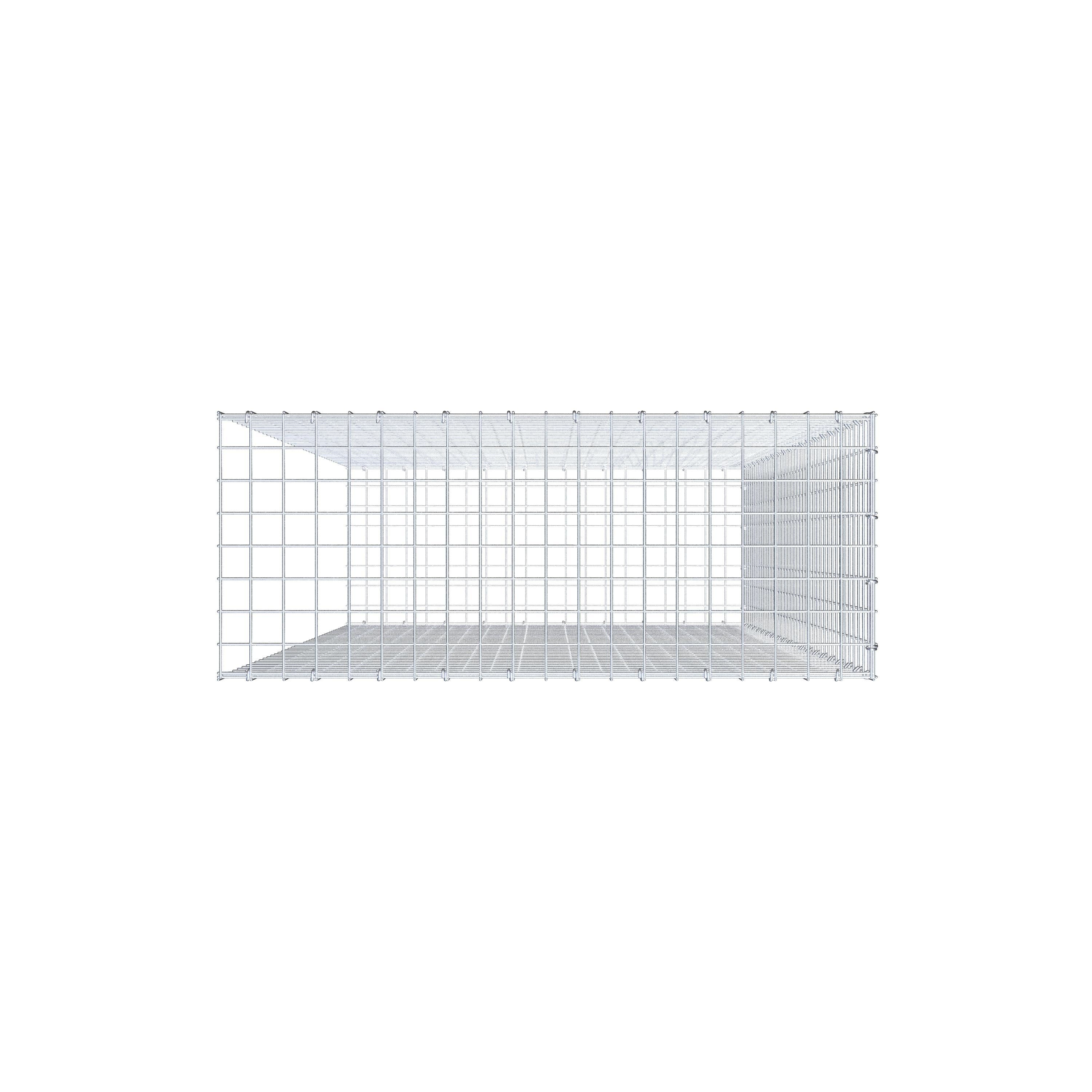 Opzetpaal type 2 200 cm x 100 cm x 40 cm (L x H x D), maaswijdte 5 cm x 5 cm, C-ring