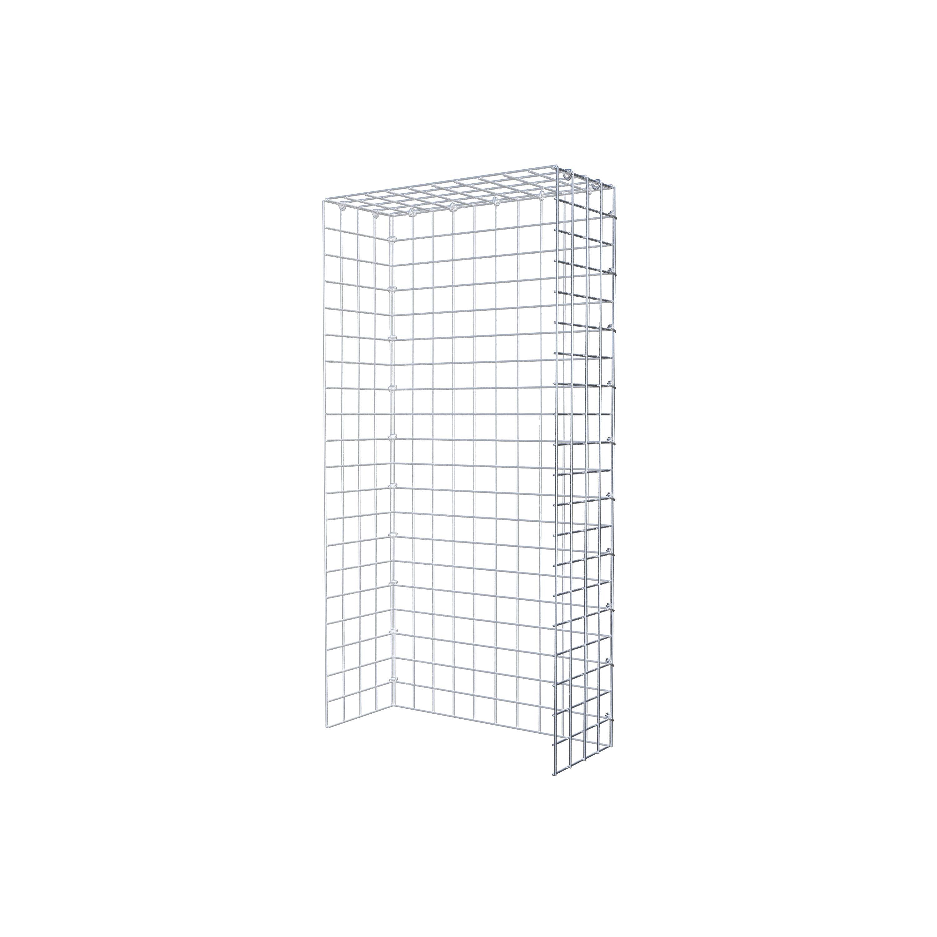 Fästbar gabion typ 4 100 cm x 20 cm x 50 cm (L x H x D), maskstorlek 5 cm x 5 cm, C-ring