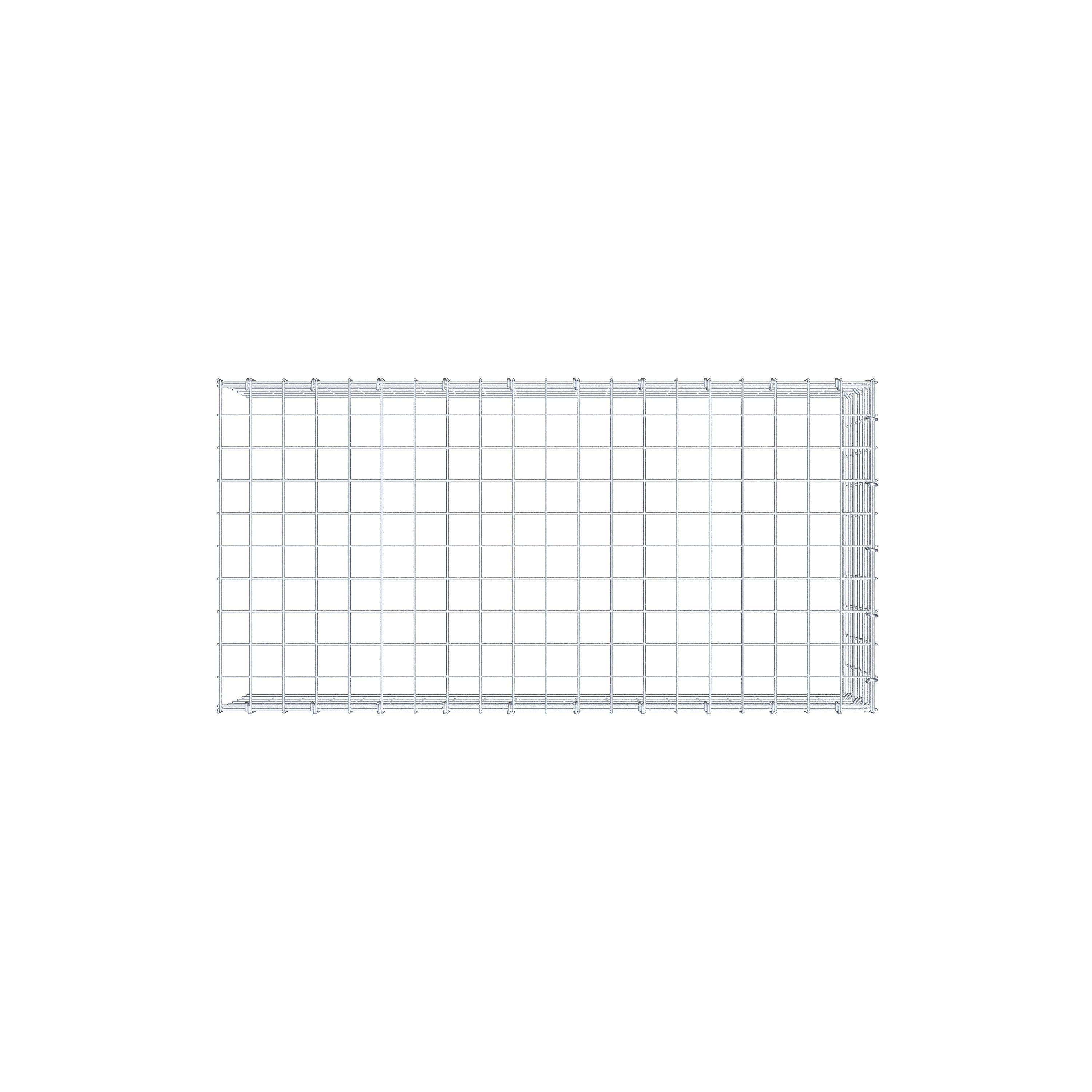 Typ 4 påbyggnadsgabion 100 cm x 30 cm x 50 cm (L x H x D), maskstorlek 5 cm x 5 cm, C-ring