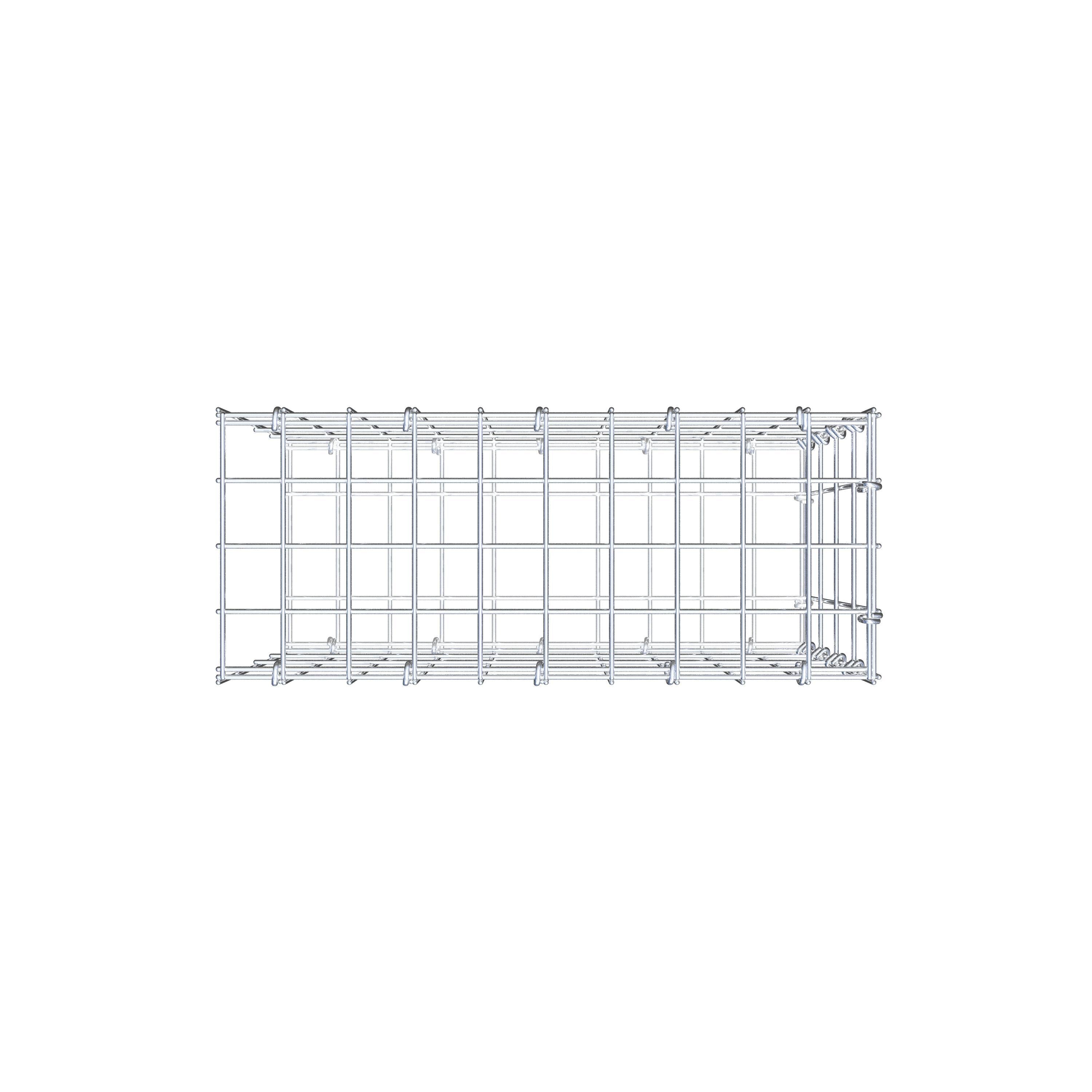 Mounted gabion type 2 50 cm x 40 cm x 20 cm, mesh size 5 cm x 10 cm, C-ring