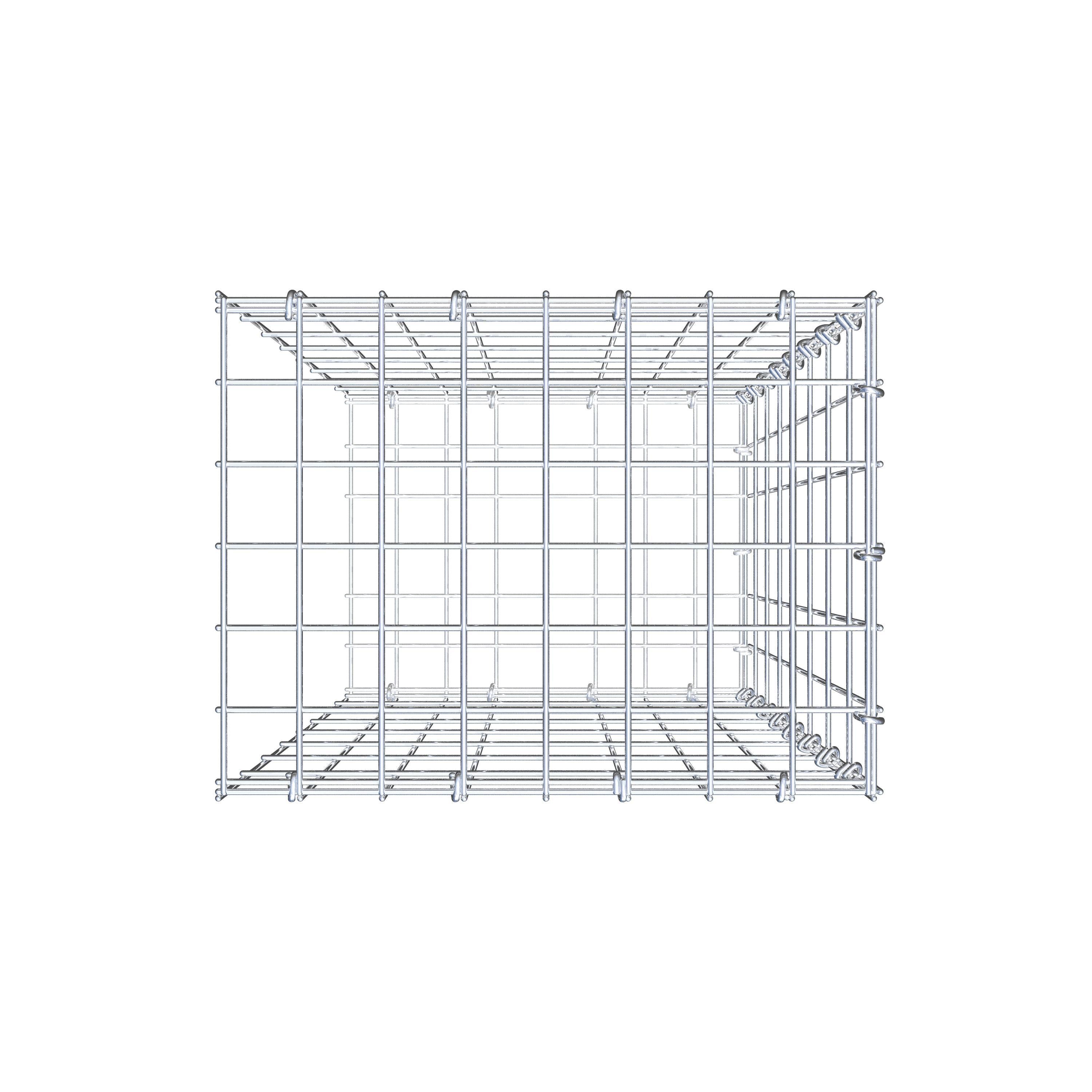Mounted gabion type 2 80 cm x 40 cm x 30 cm, mesh size 5 cm x 10 cm, C-ring