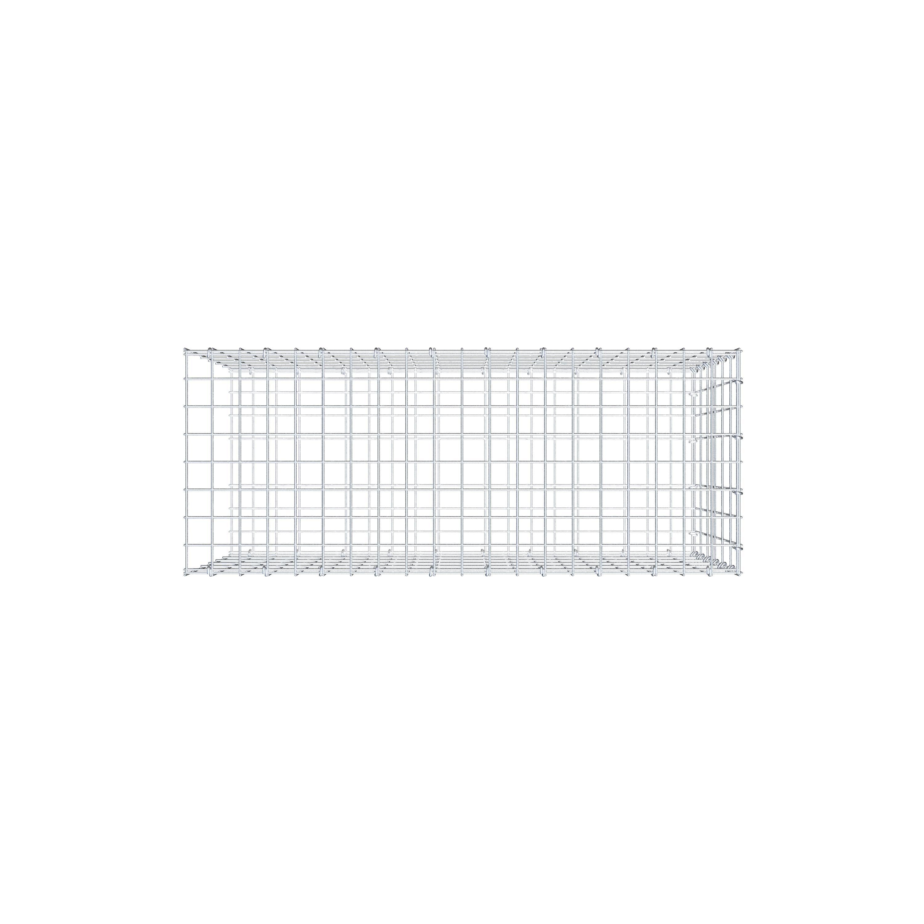Mounted gabion type 2 100 cm x 60 cm x 40 cm, mesh size 5 cm x 10 cm, C-ring