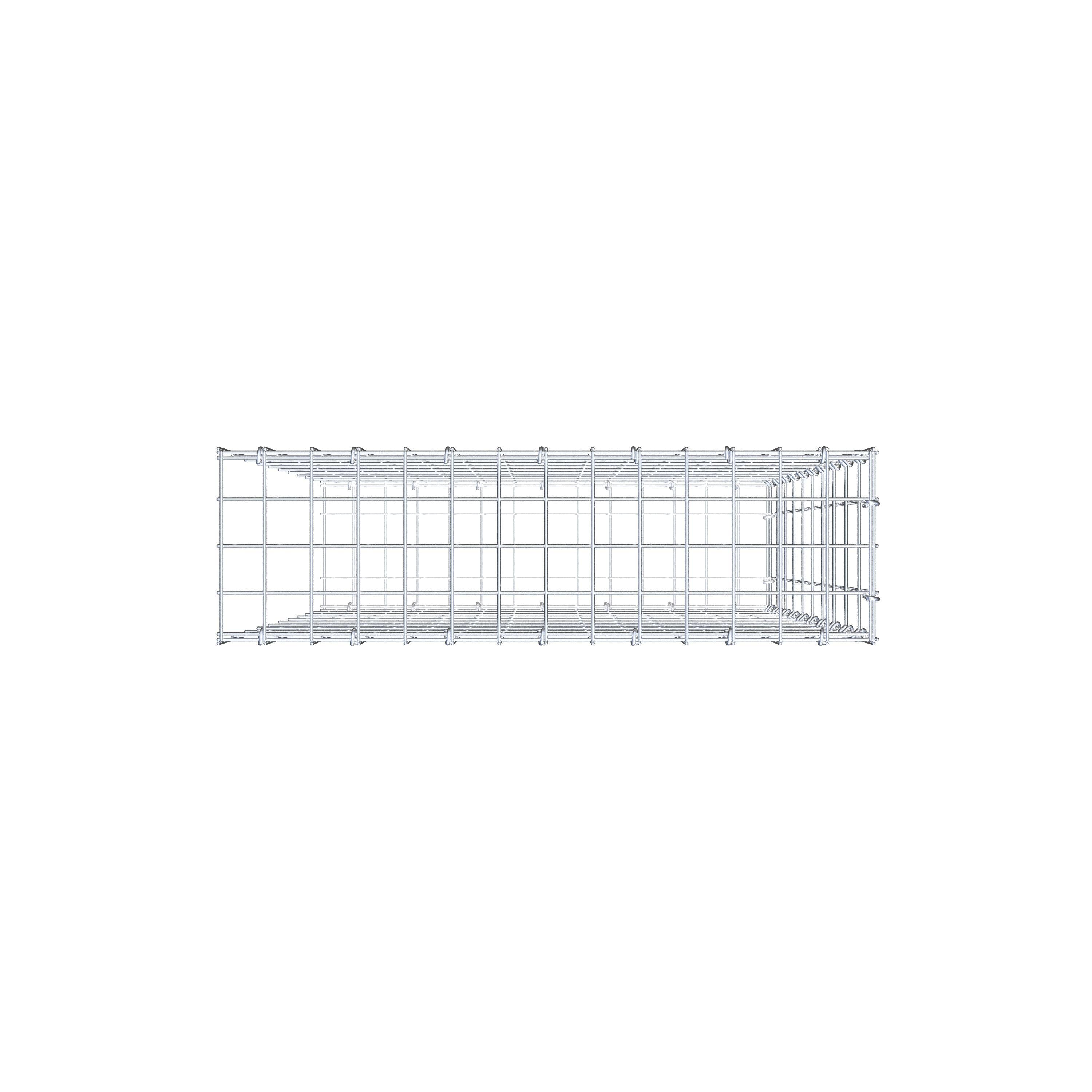 Mounted gabion type 2 100 cm x 70 cm x 20 cm, mesh size 5 cm x 10 cm, C-ring