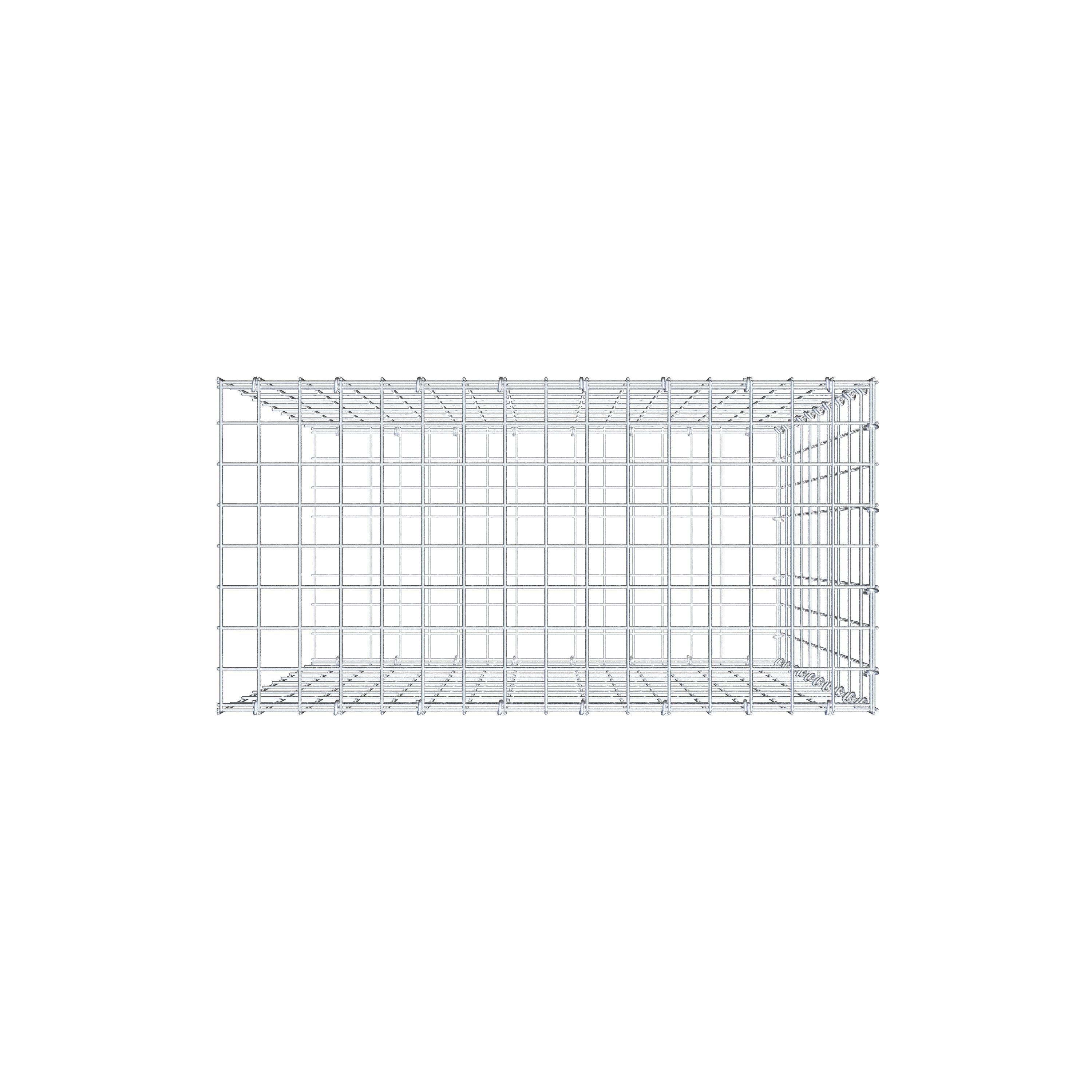 Mounted gabion type 2 100 cm x 80 cm x 40 cm, mesh size 5 cm x 10 cm, C-ring