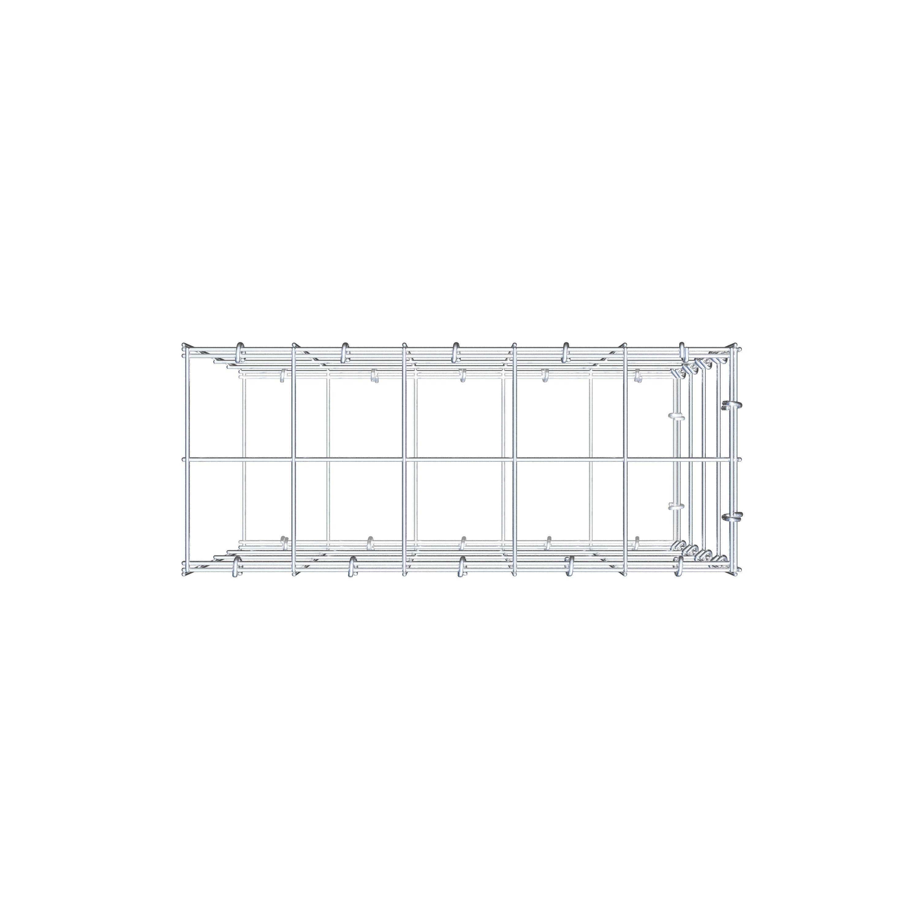 Monteret gabion type 2 50 cm x 40 cm x 20 cm (L x H x D), maskestørrelse 10 cm x 10 cm, C-ring