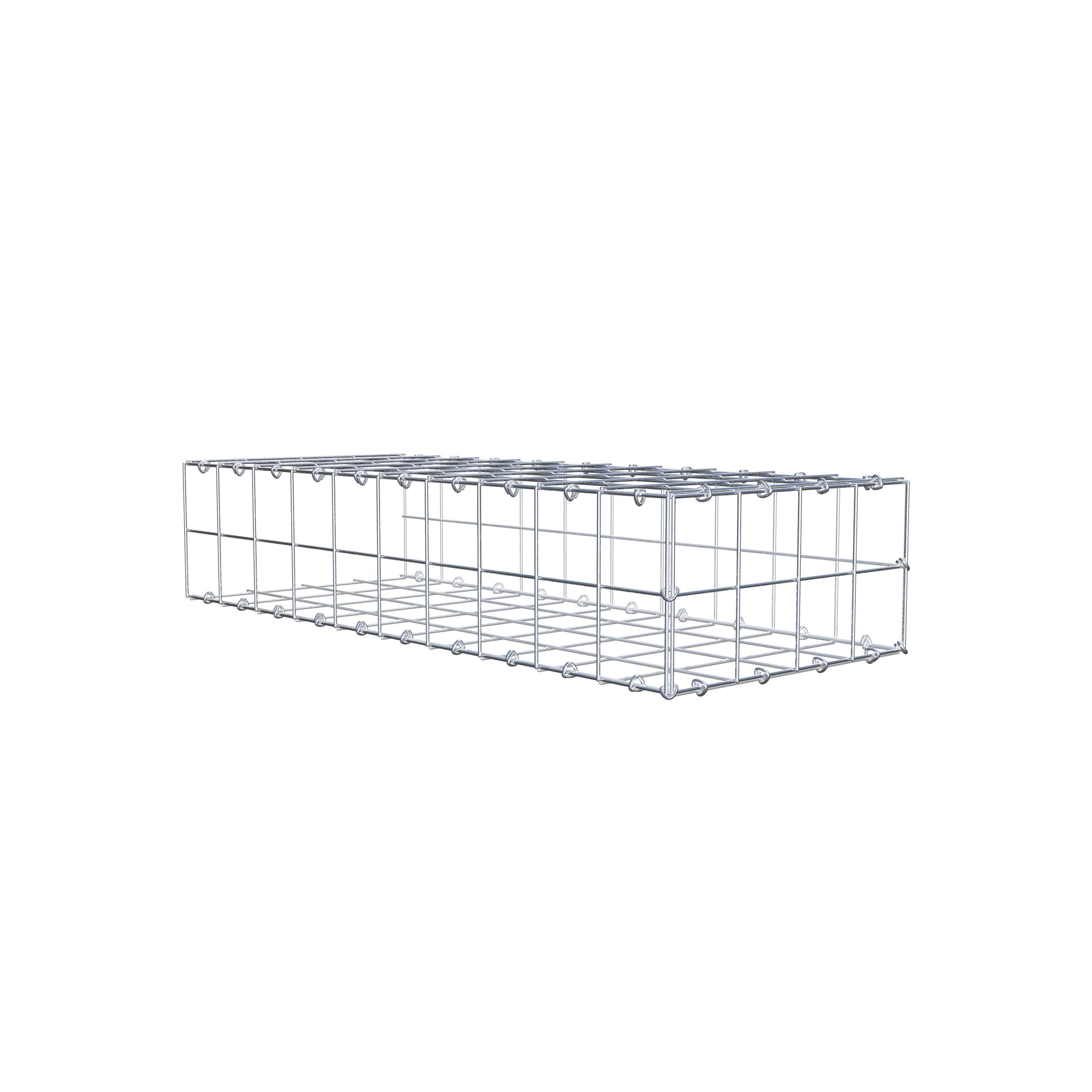 Typ 2 påbyggnadsgabion 100 cm x 20 cm x 40 cm (L x H x D), maskstorlek 10 cm x 10 cm, C-ring