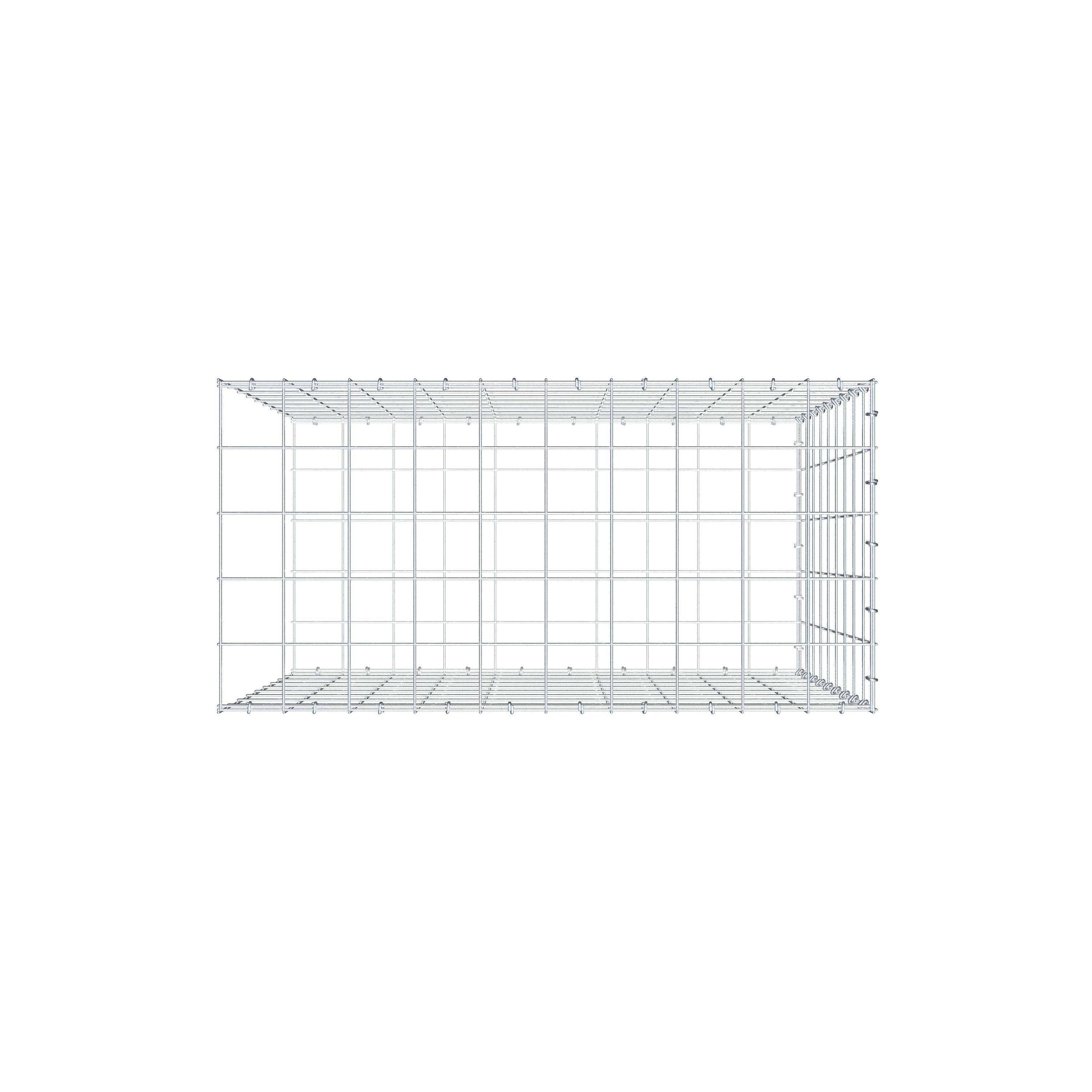 Gabbione aggiuntivo di tipo 2 100 cm x 90 cm x 50 cm (L x H x P), maglia 10 cm x 10 cm, anello a C