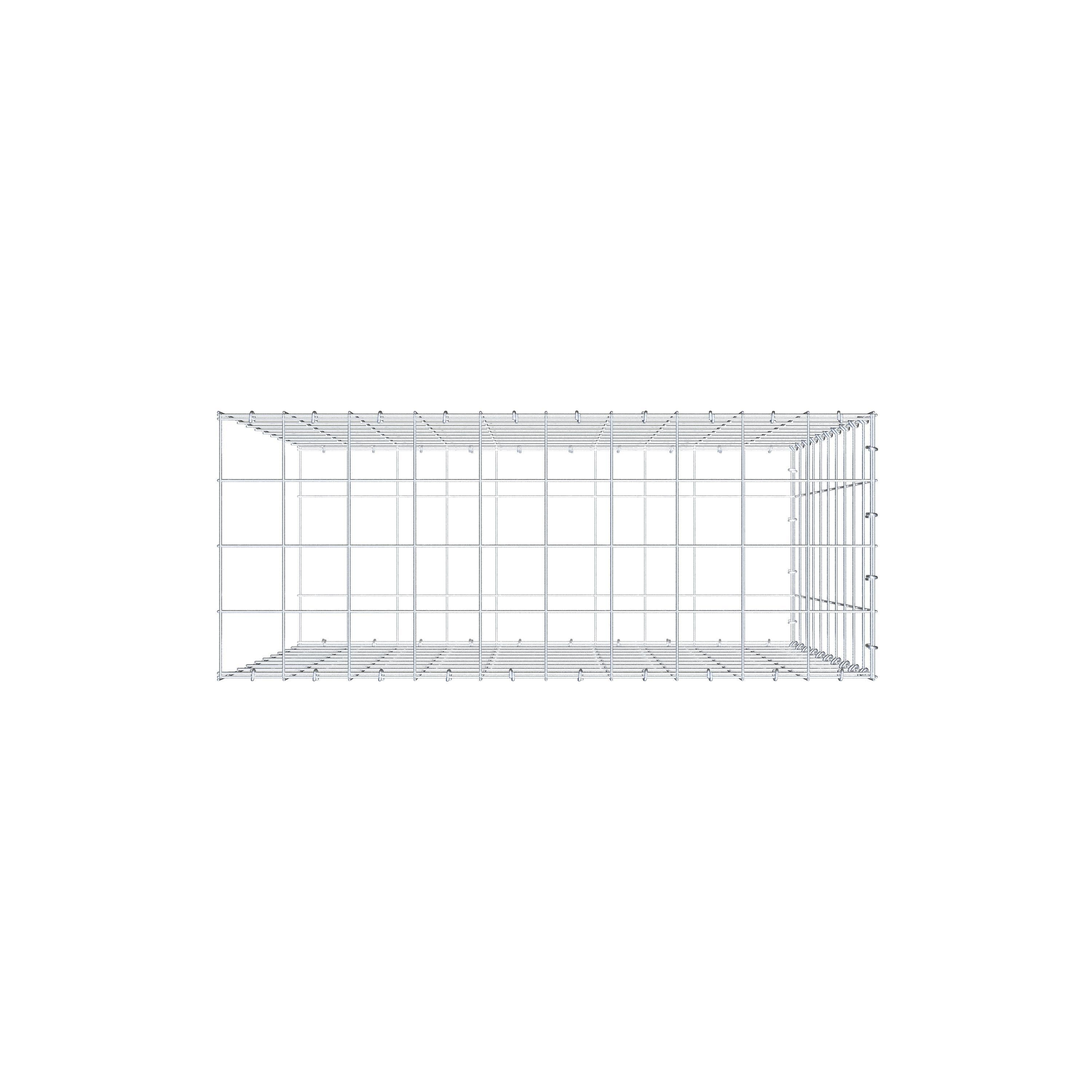 Extra gabion typ 2 100 cm x 100 cm x 40 cm (L x H x D), maskstorlek 10 cm x 10 cm, C-ring