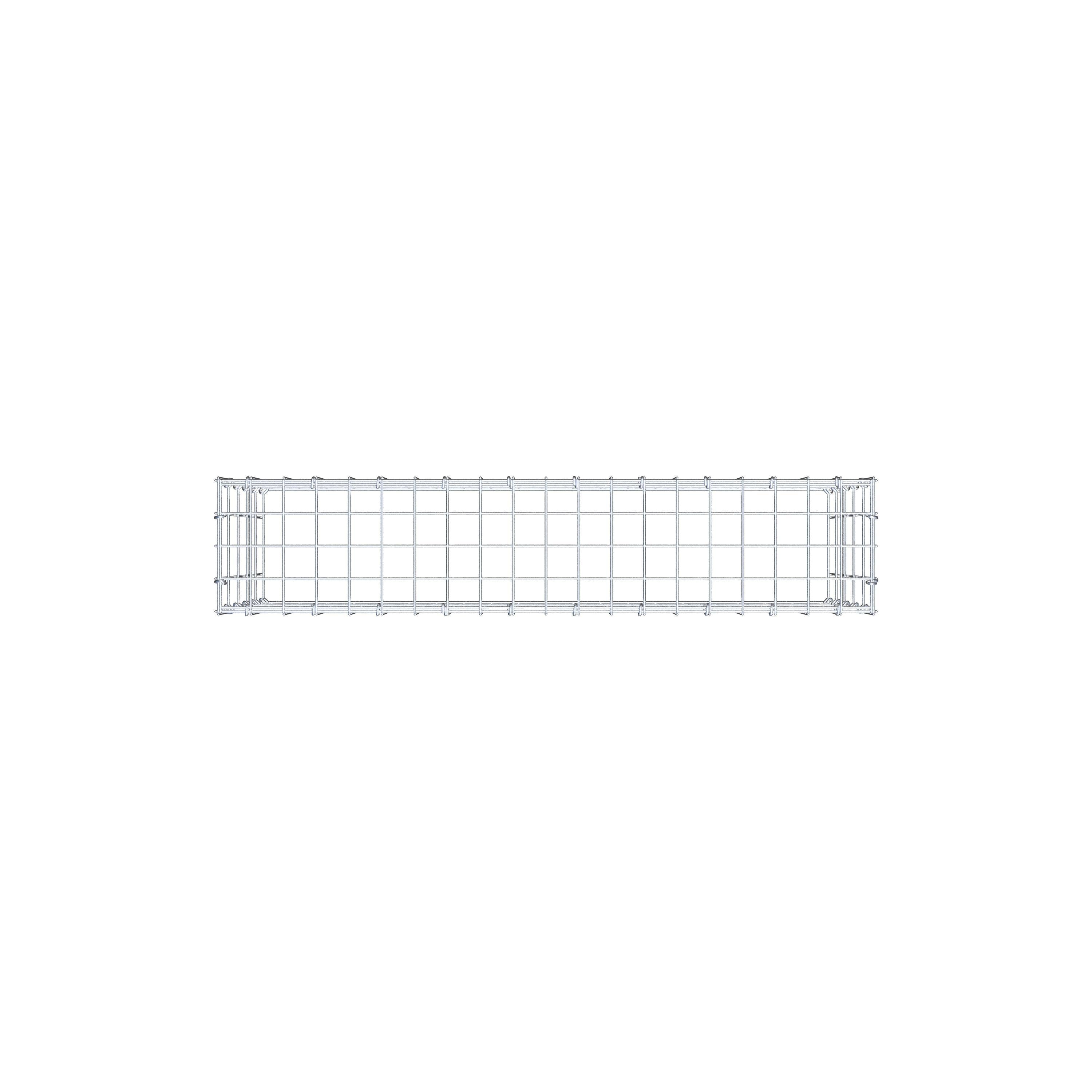 Monteret gabion type 3 100 cm x 50 cm x 20 cm (L x H x D), maskestørrelse 5 cm x 10 cm, C-ring