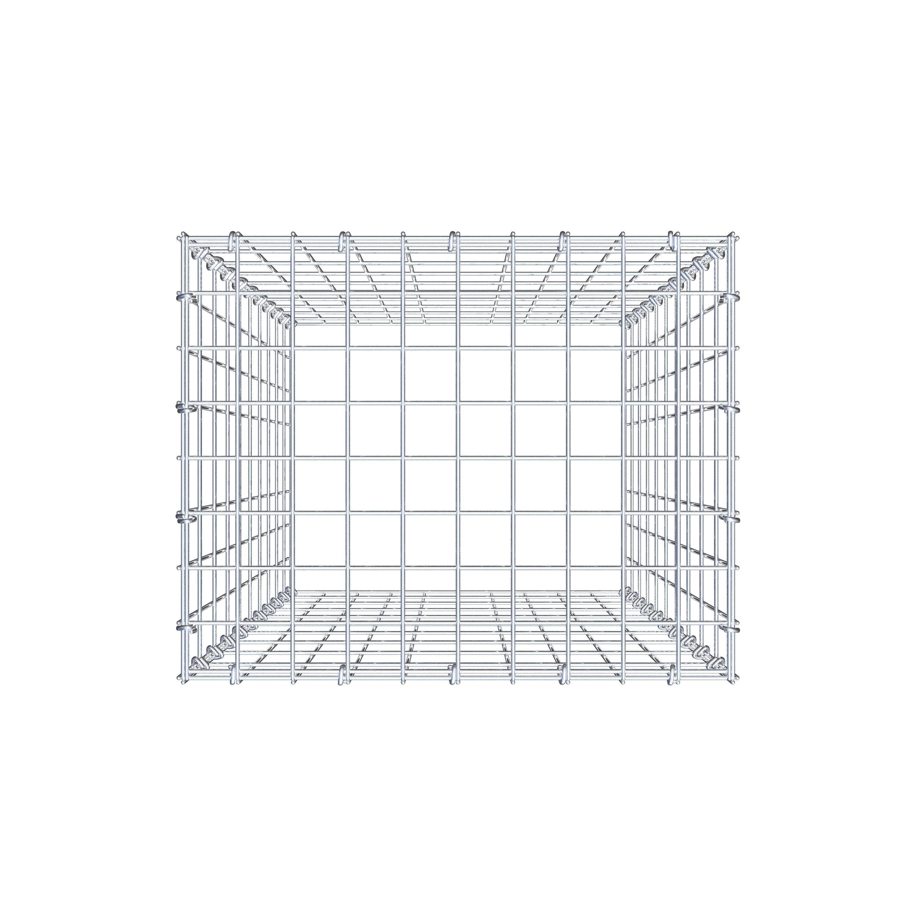Typ 3 påbyggnadsgabion 100 cm x 50 cm x 40 cm (L x H x D), maskstorlek 5 cm x 10 cm, C-ring