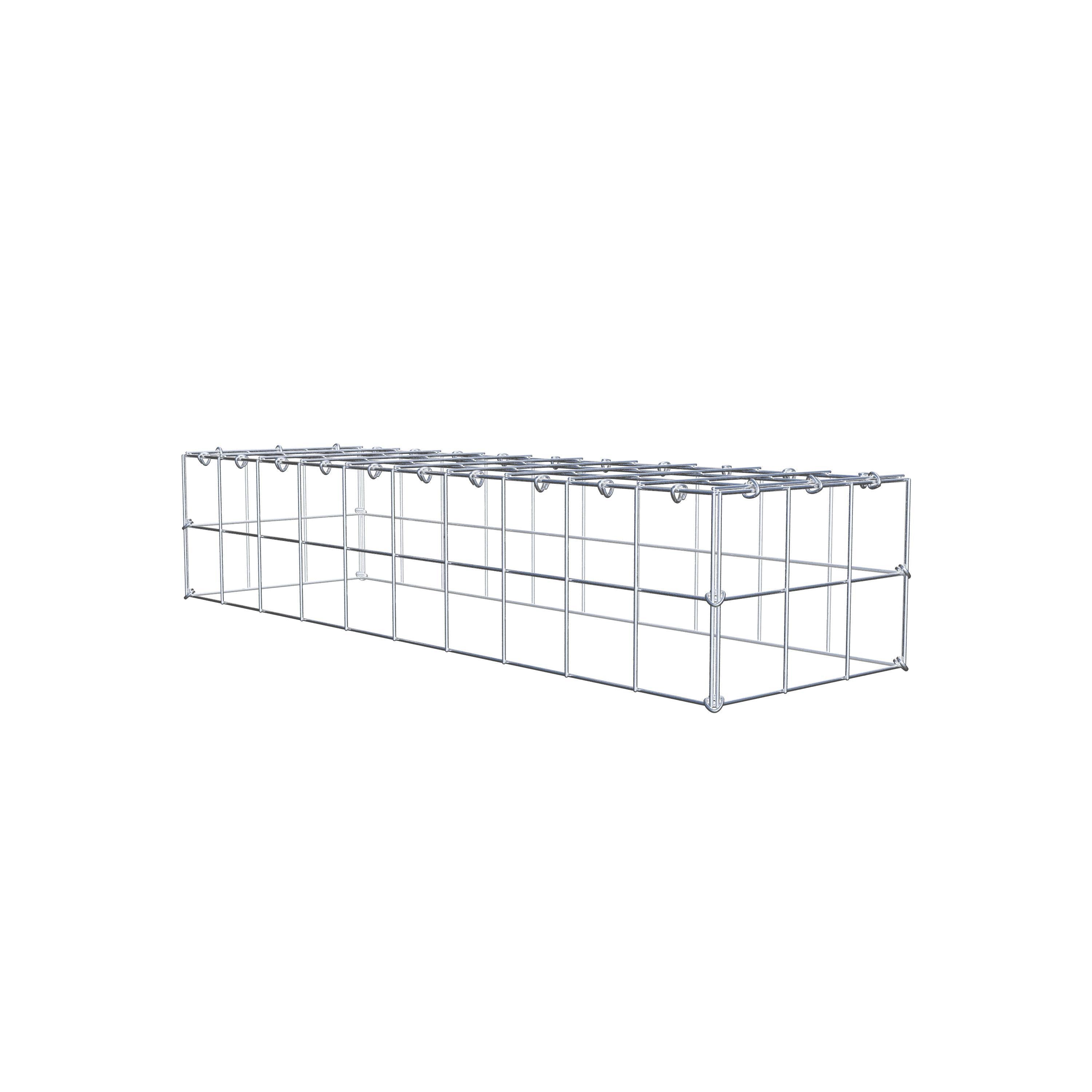 Monteret gabion type 3 100 cm x 20 cm x 30 cm (L x H x D), maskestørrelse 10 cm x 10 cm, C-ring