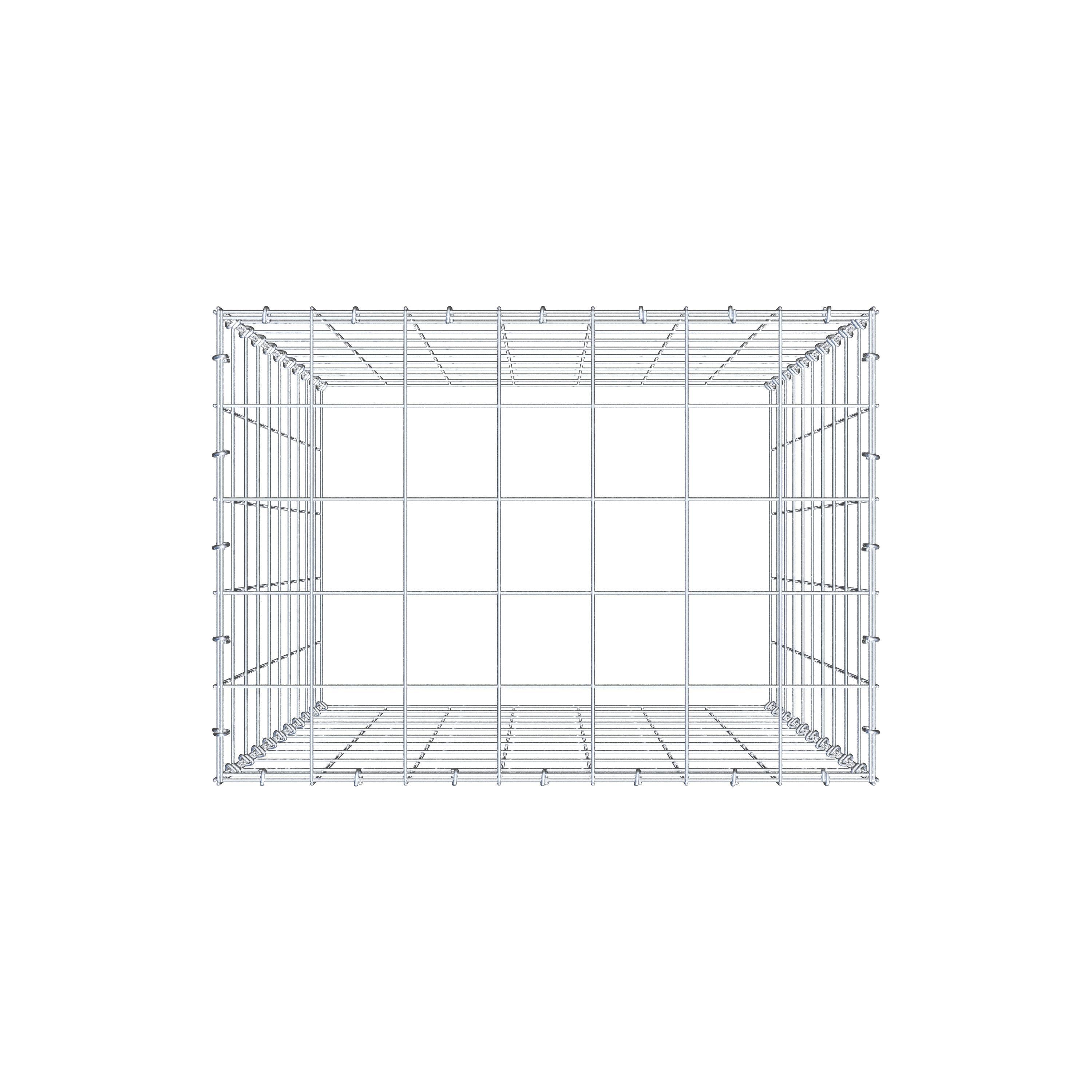 Type 3 oplegkorf 100 cm x 70 cm x 50 cm (L x H x D), maaswijdte 10 cm x 10 cm, C-ring