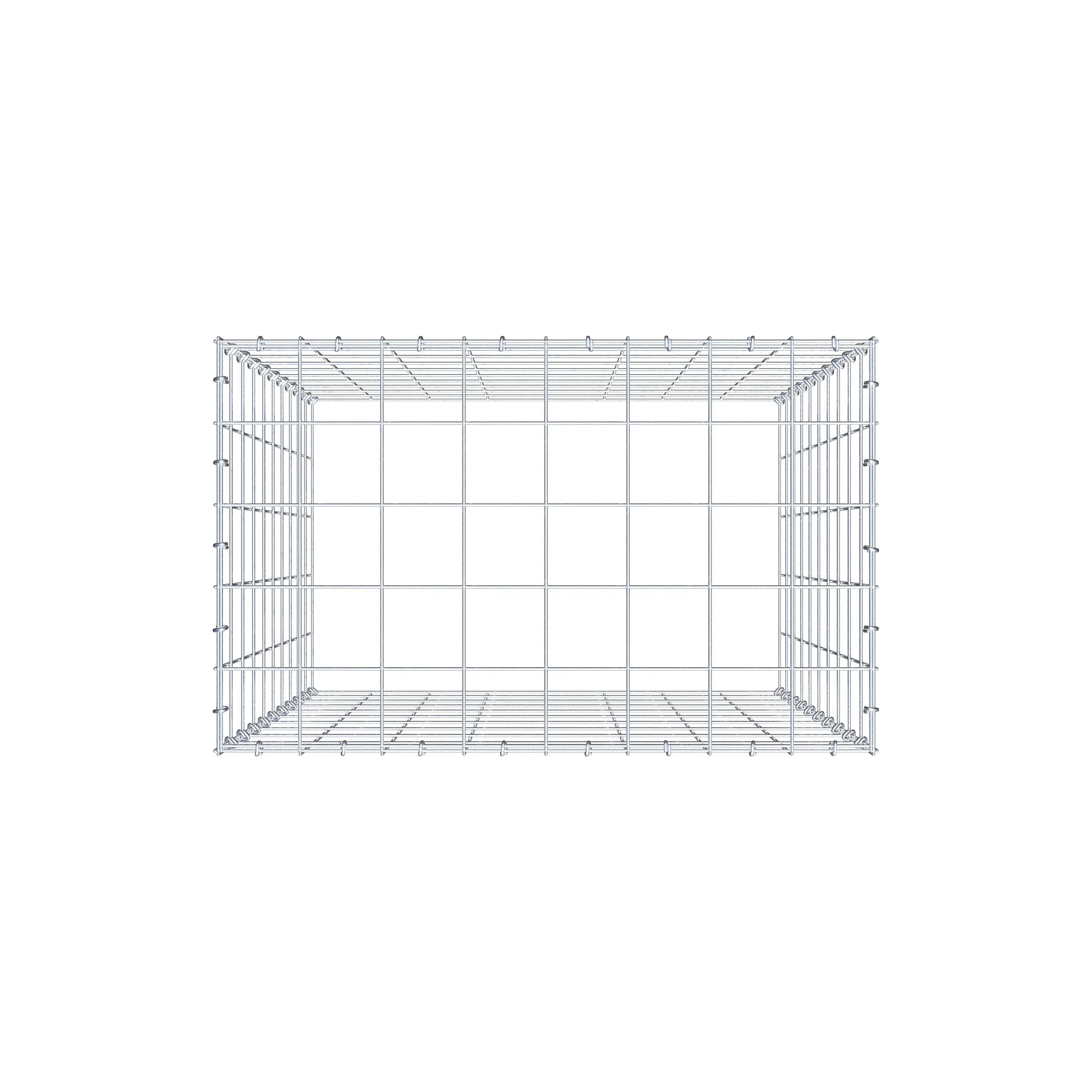 Type 3 oplegkorf 100 cm x 80 cm x 50 cm (L x H x D), maaswijdte 10 cm x 10 cm, C-ring