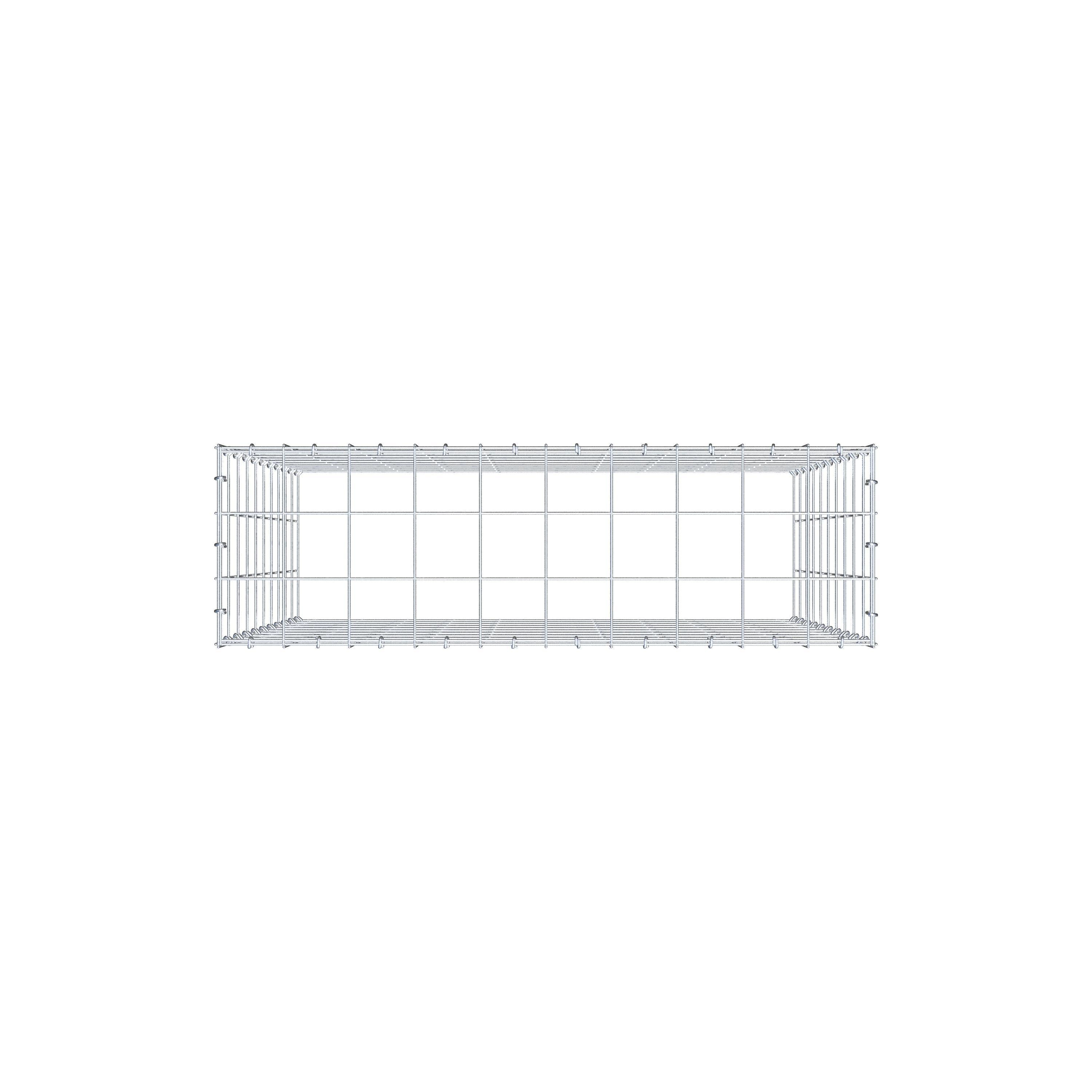 Gabião Tipo 3 100 cm x 100 cm x 30 cm (C x A x P), malhagem 10 cm x 10 cm, anel C