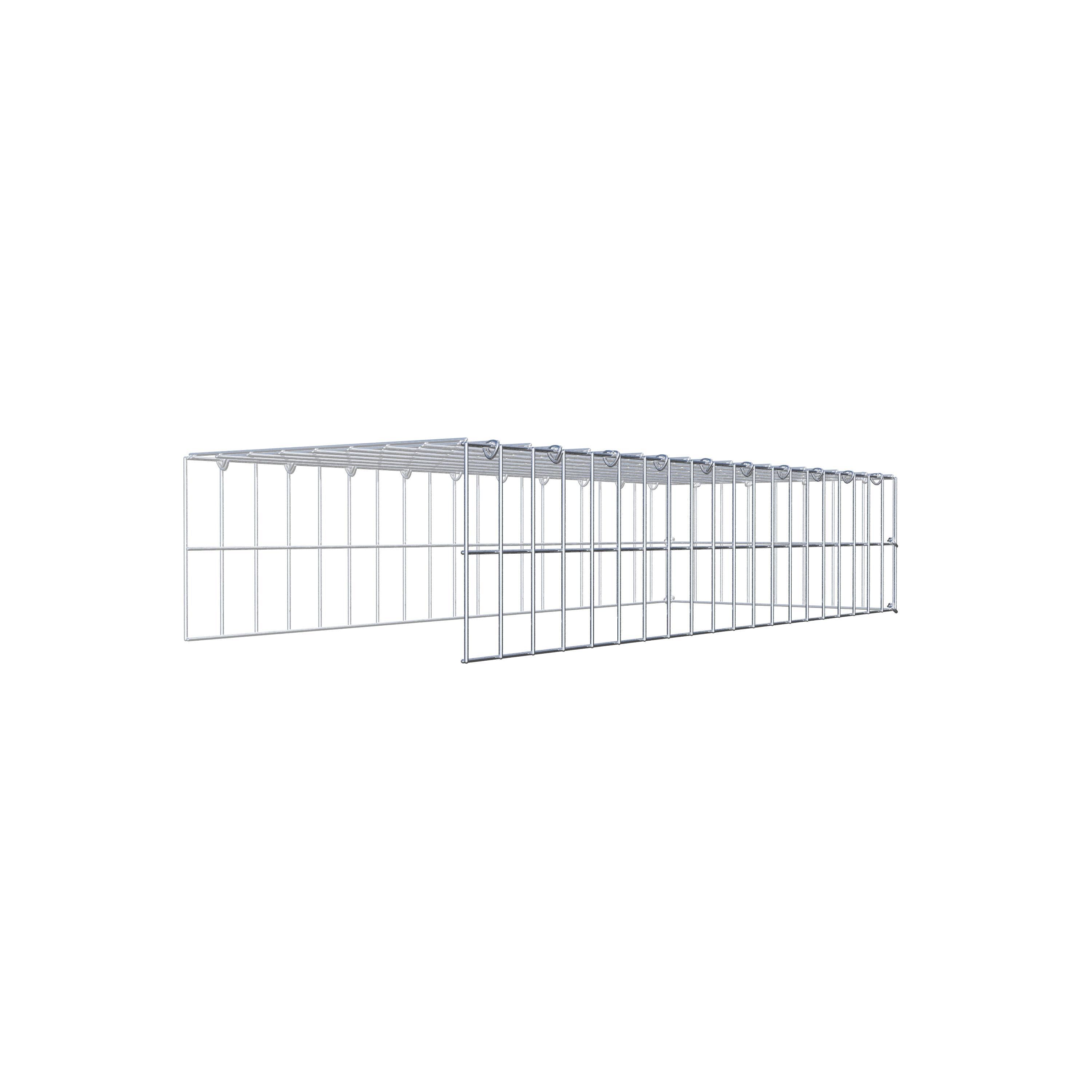 Opzetpaal type 4 100 cm x 20 cm x 40 cm (L x H x D), maaswijdte 5 cm x 10 cm, C-ring