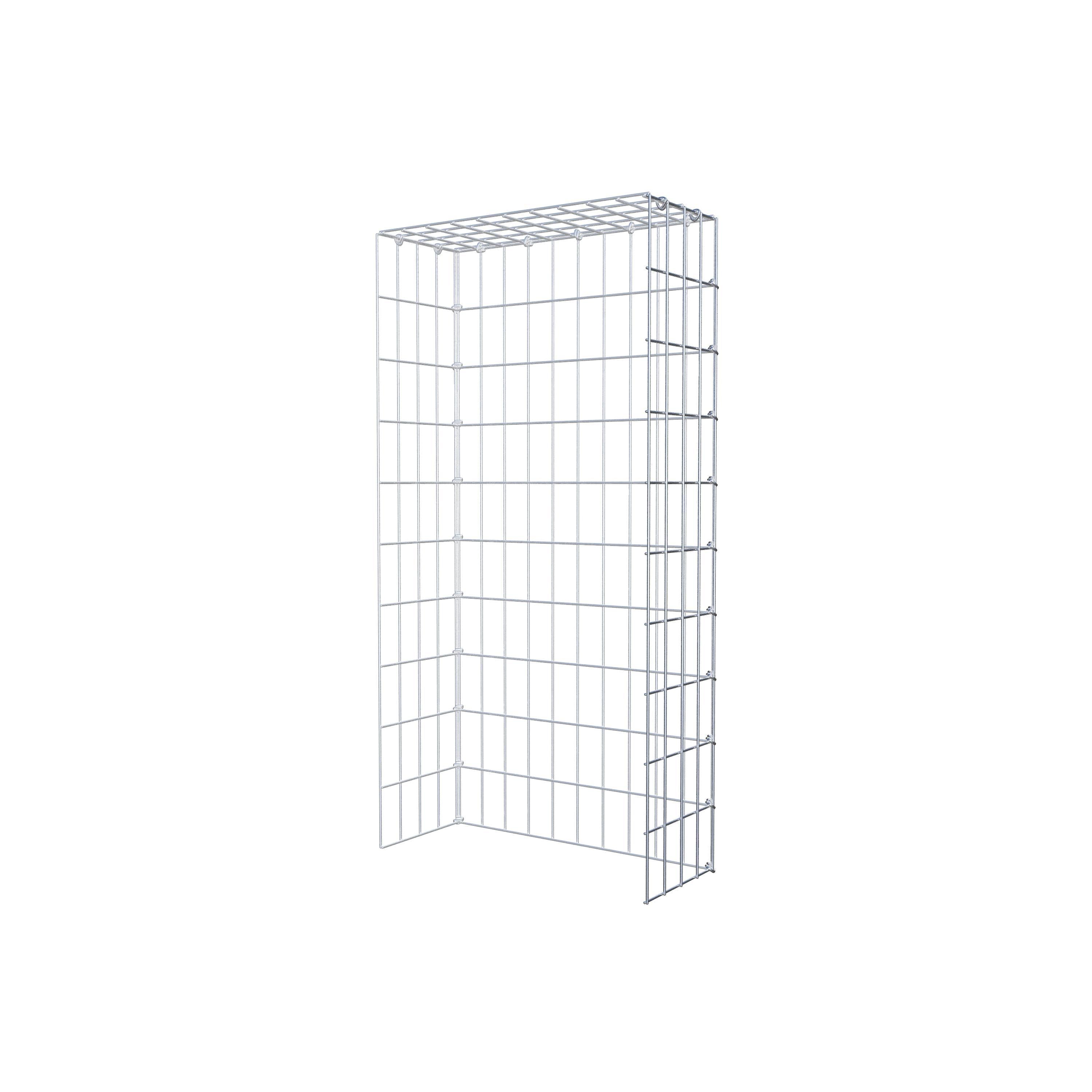 Typ 4 påbyggnadsgabion 100 cm x 20 cm x 50 cm (L x H x D), maskstorlek 5 cm x 10 cm, C-ring