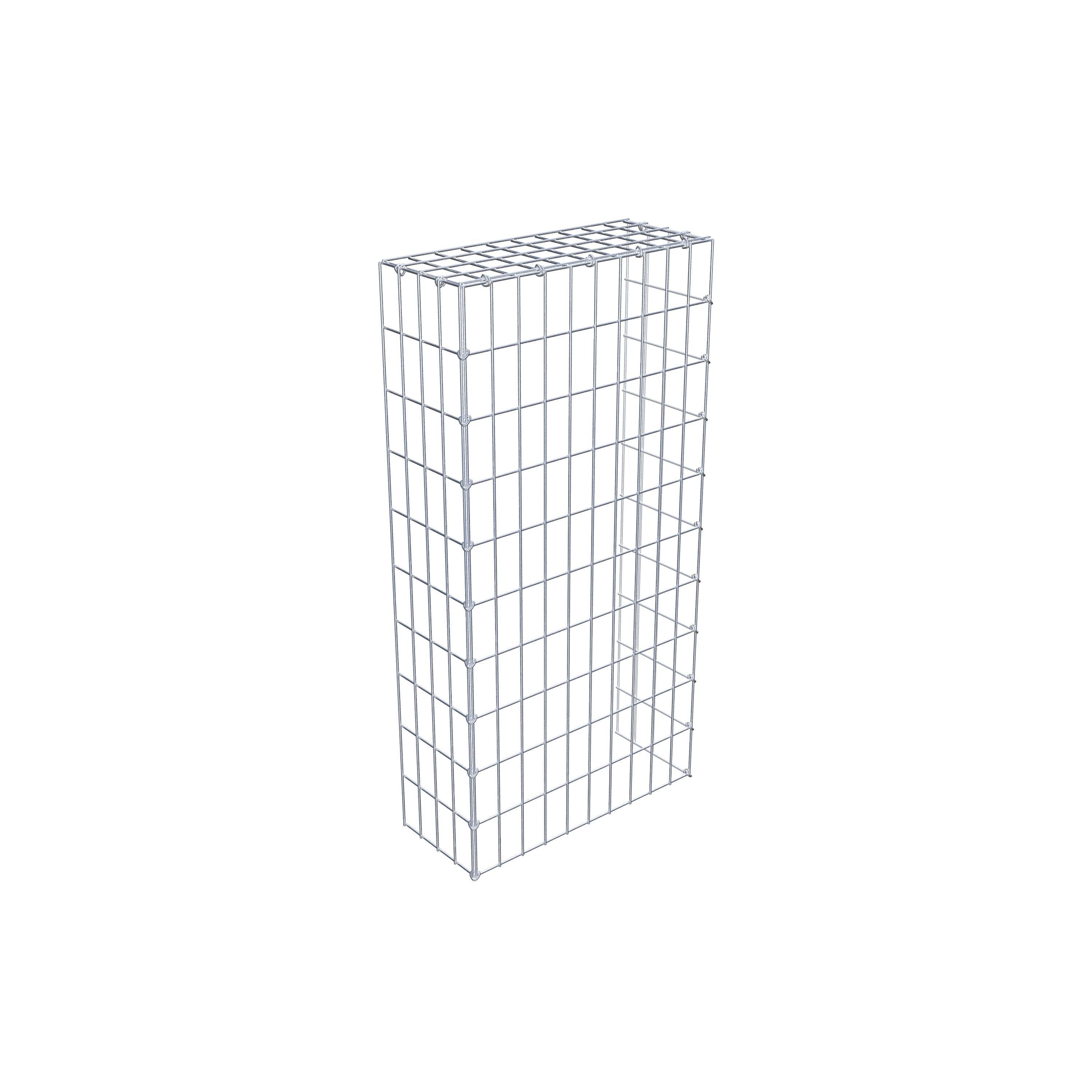 Typ 4 påbyggnadsgabion 100 cm x 20 cm x 50 cm (L x H x D), maskstorlek 5 cm x 10 cm, C-ring