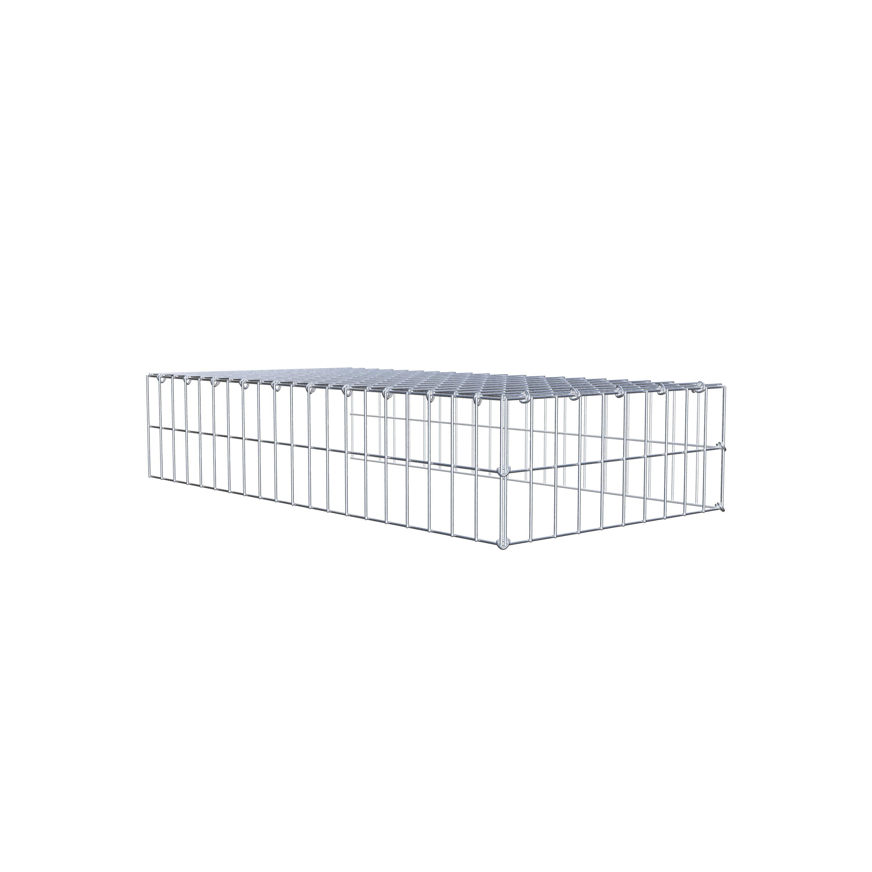 Typ 4 påbyggnadsgabion 100 cm x 20 cm x 50 cm (L x H x D), maskstorlek 5 cm x 10 cm, C-ring
