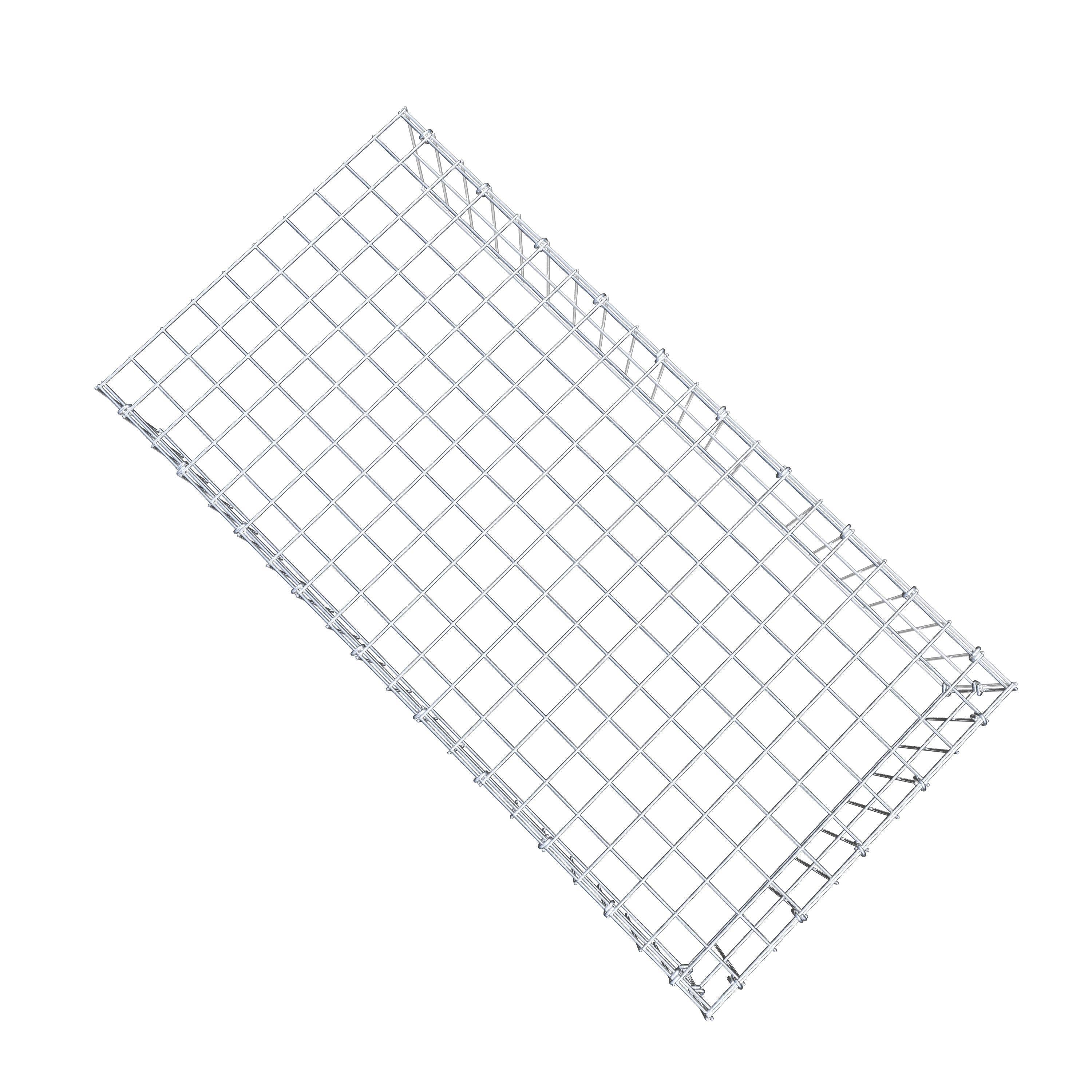Typ 4 påbyggnadsgabion 100 cm x 20 cm x 50 cm (L x H x D), maskstorlek 5 cm x 10 cm, C-ring