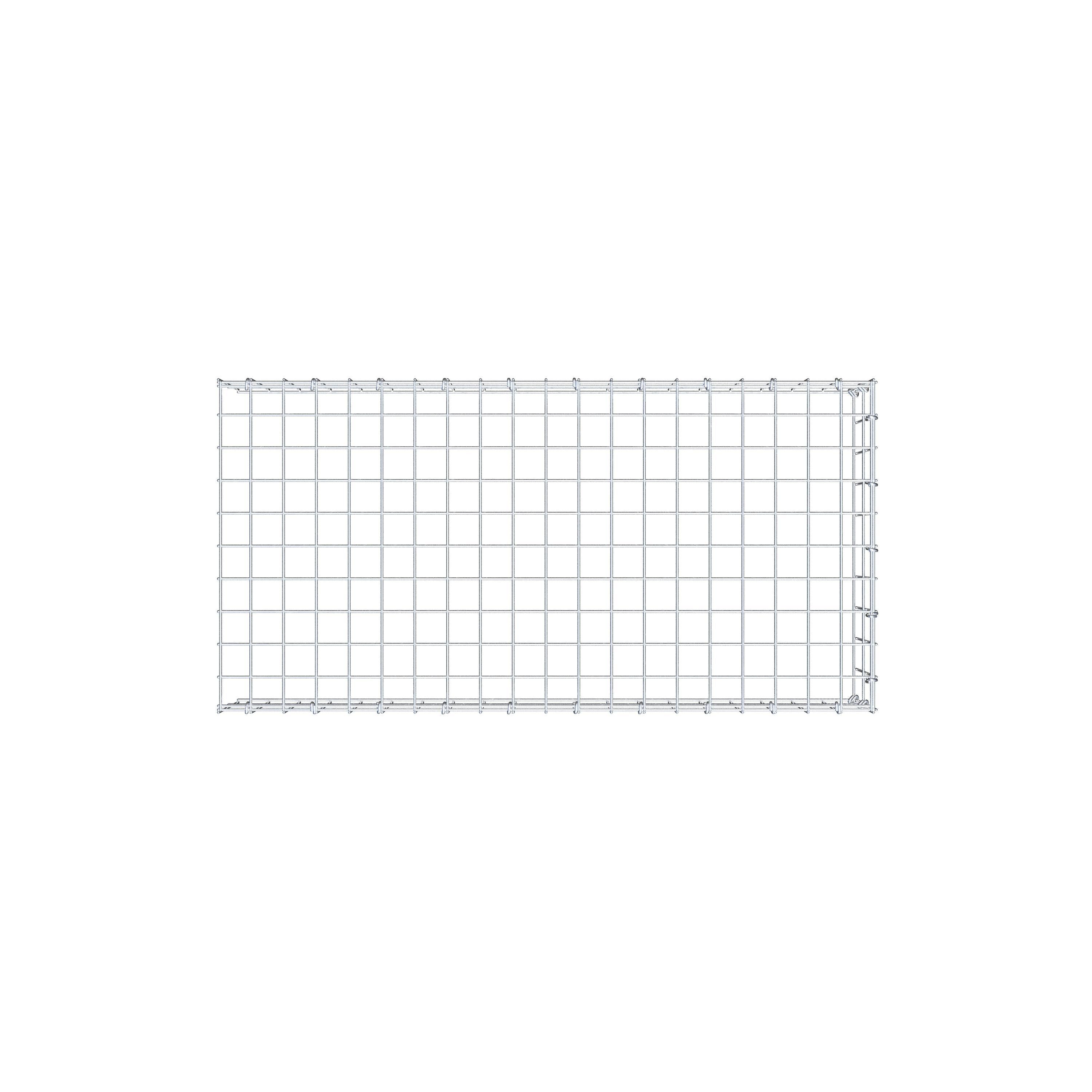 Typ 4 påbyggnadsgabion 100 cm x 20 cm x 50 cm (L x H x D), maskstorlek 5 cm x 10 cm, C-ring