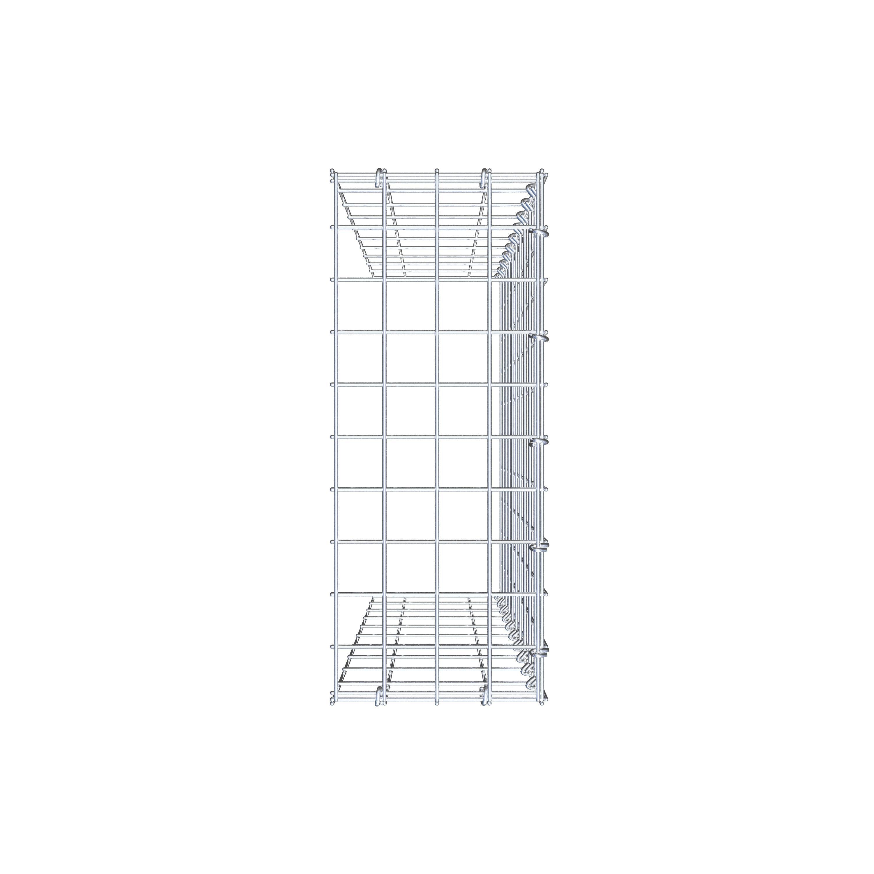 Typ 4 påbyggnadsgabion 100 cm x 20 cm x 50 cm (L x H x D), maskstorlek 5 cm x 10 cm, C-ring